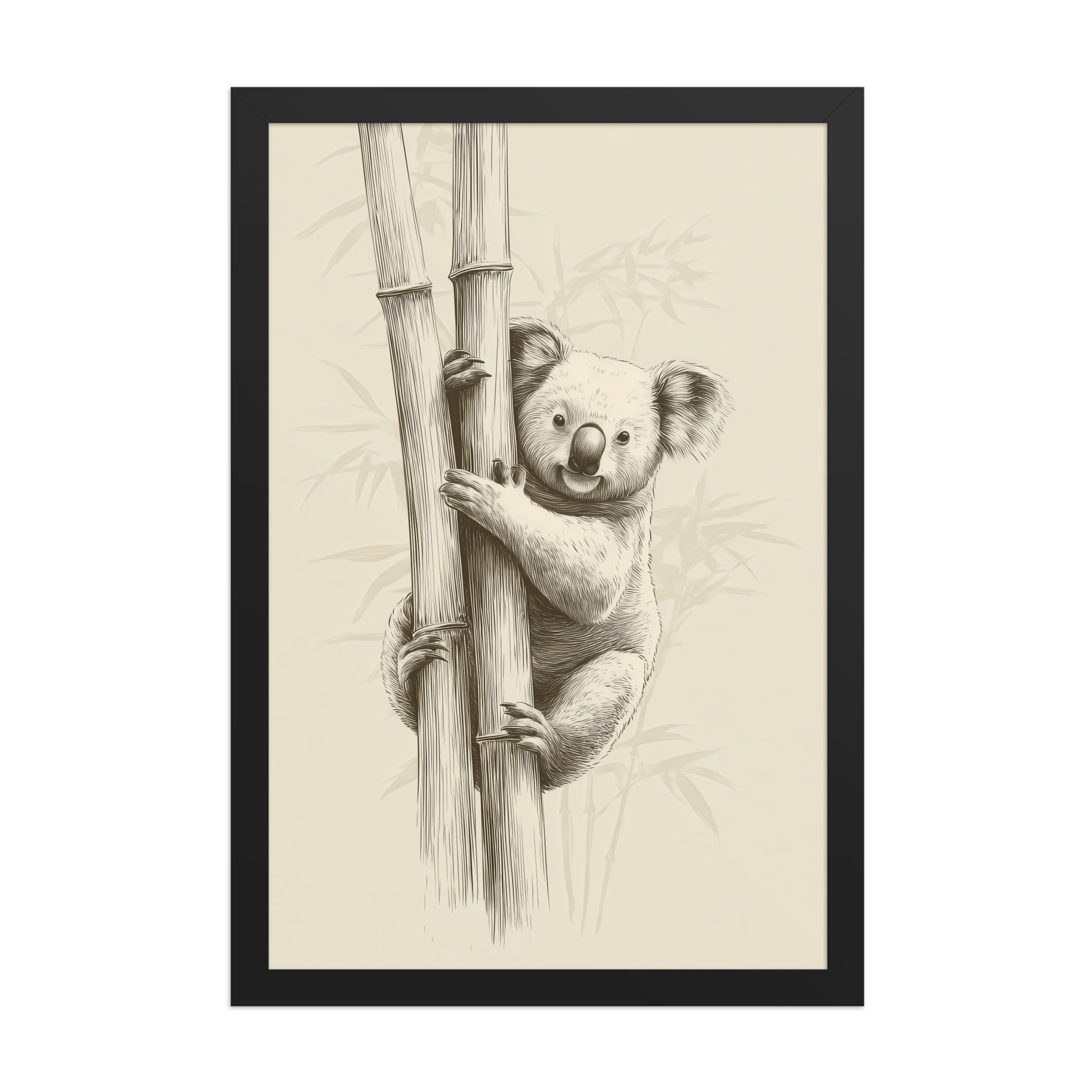 Koala Bamboo I — Koala Illustration in Warm Neutrals Wall Decor — Framed Poster - Image 5