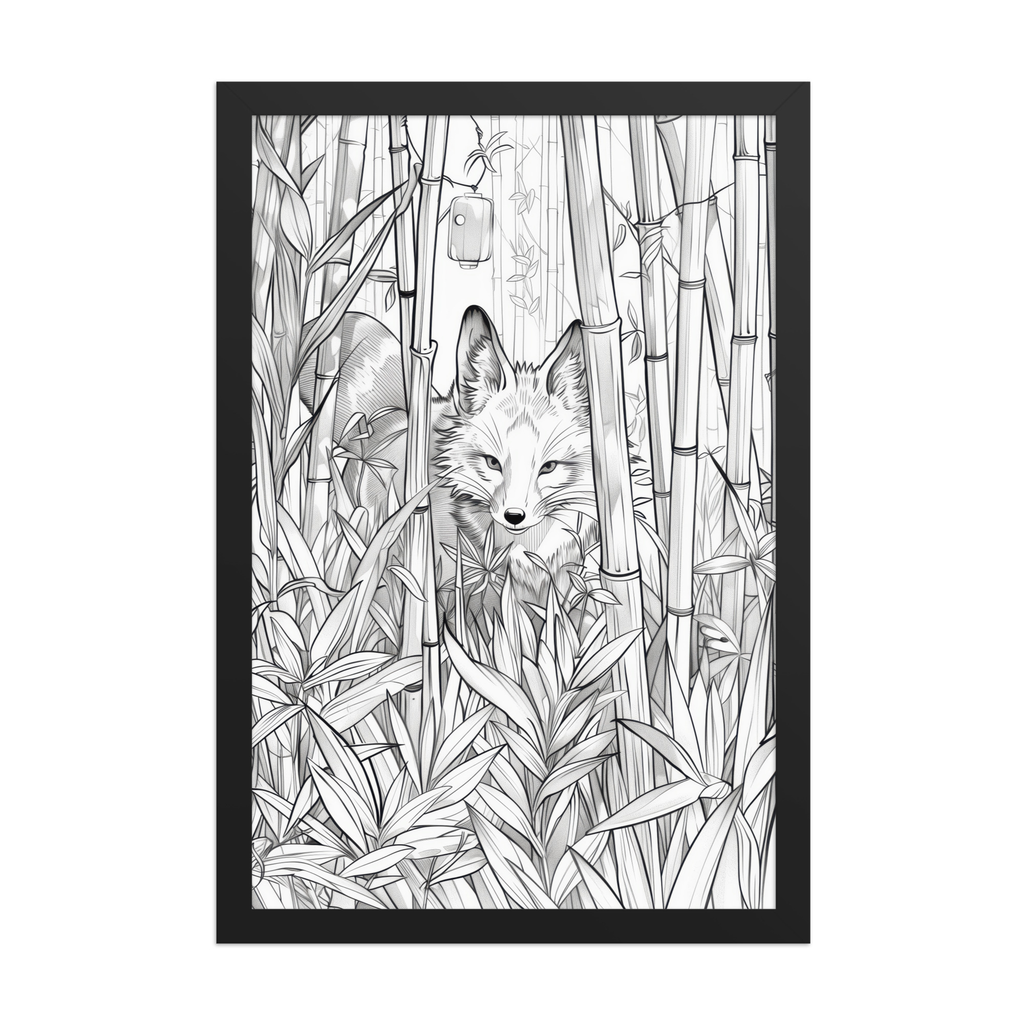 Fox Spirit in Bamboo Forest — Fox Among Bamboo Wall Decor — Framed Poster - Image 5