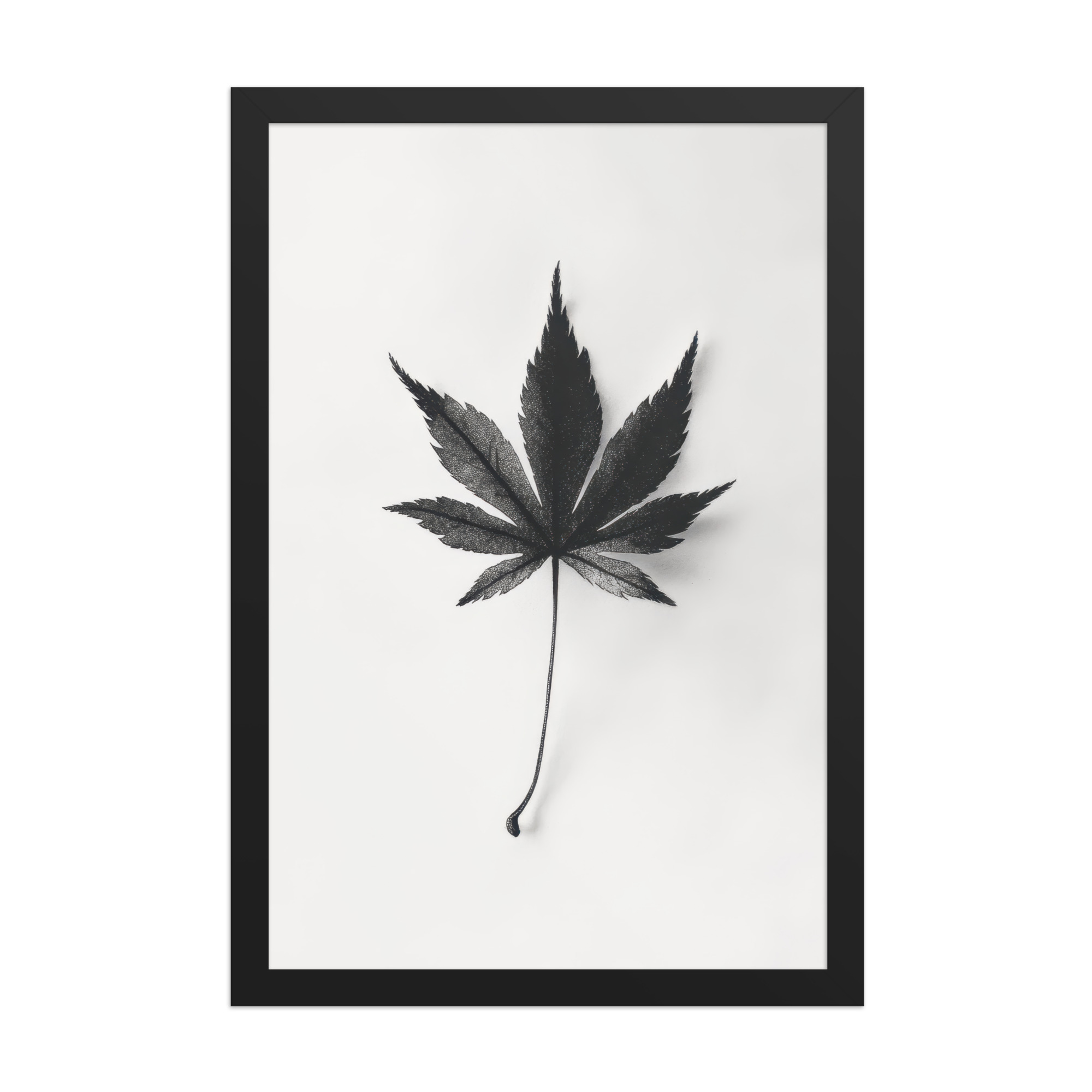 Botanical Balance — Minimal Leaf Wall Decor — Framed Poster - Image 5