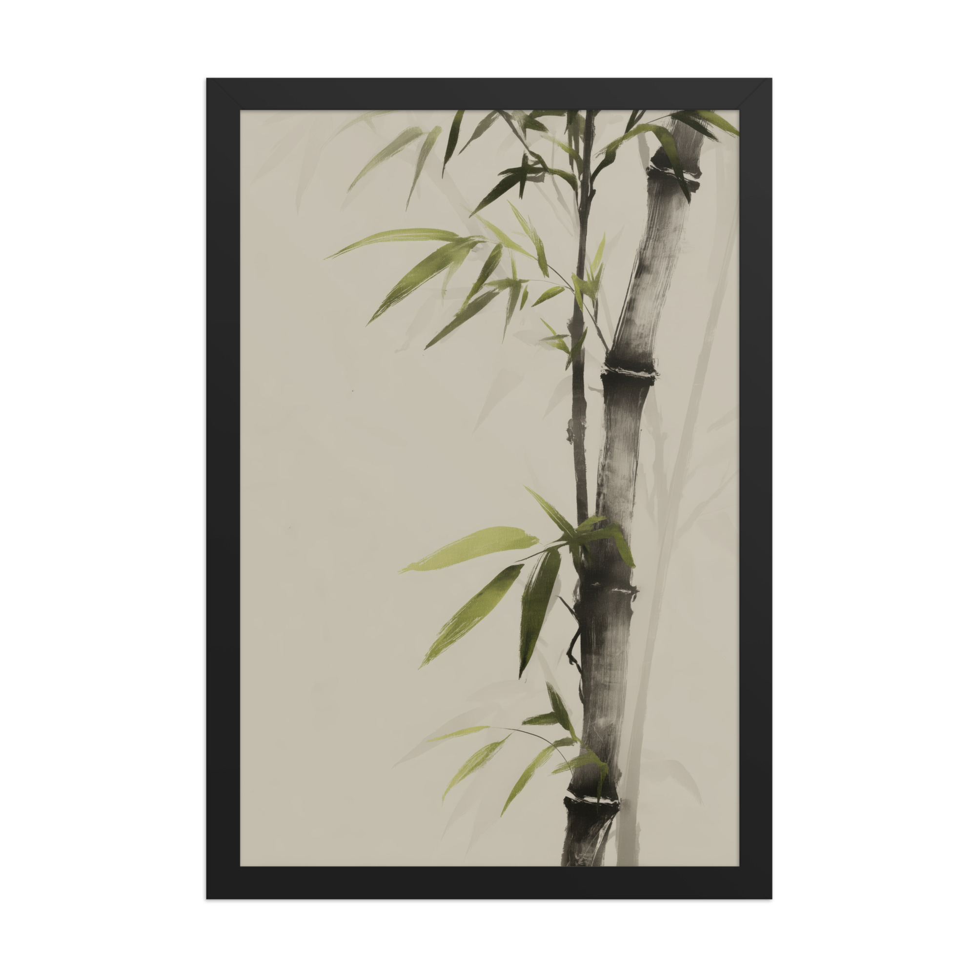 Bamboo Silence — Sumi-e Botanical Zen Wall Decor — Framed Poster - Image 5