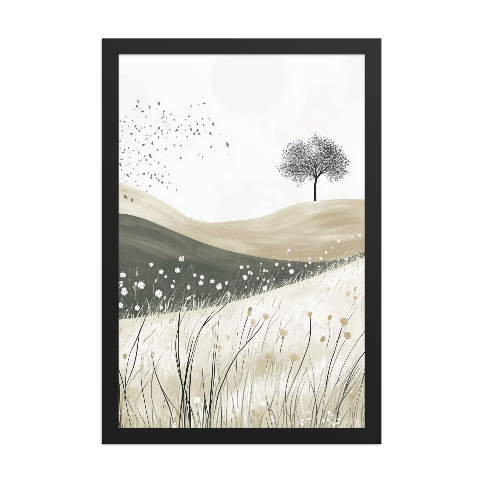Still Horizons — Neutral Minimalist Landscape Wall Art — Framed Poster - Image 4