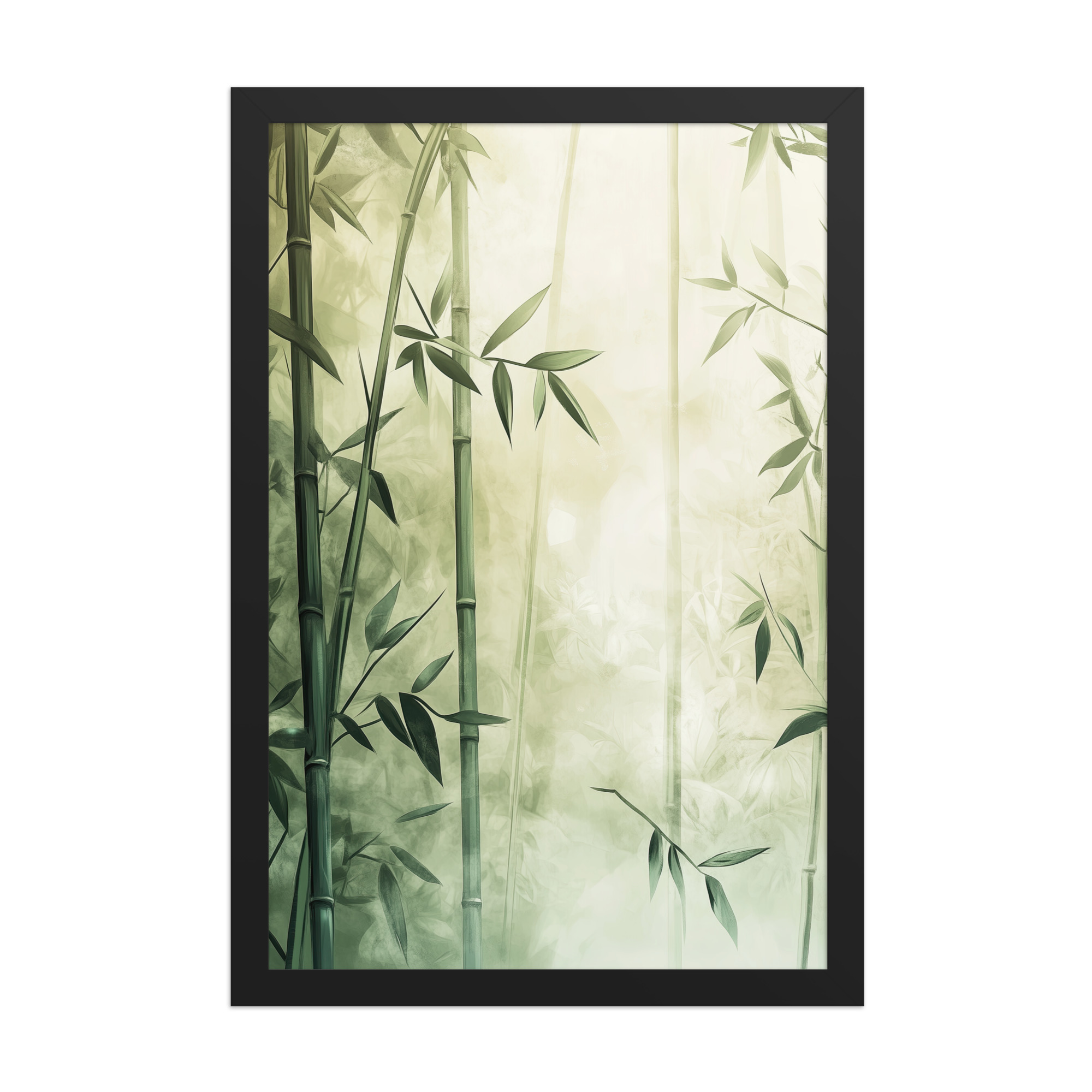 Whispering Bamboo Forest — Japandi Nature Botanical Wall Decor — Framed Poster - Image 3