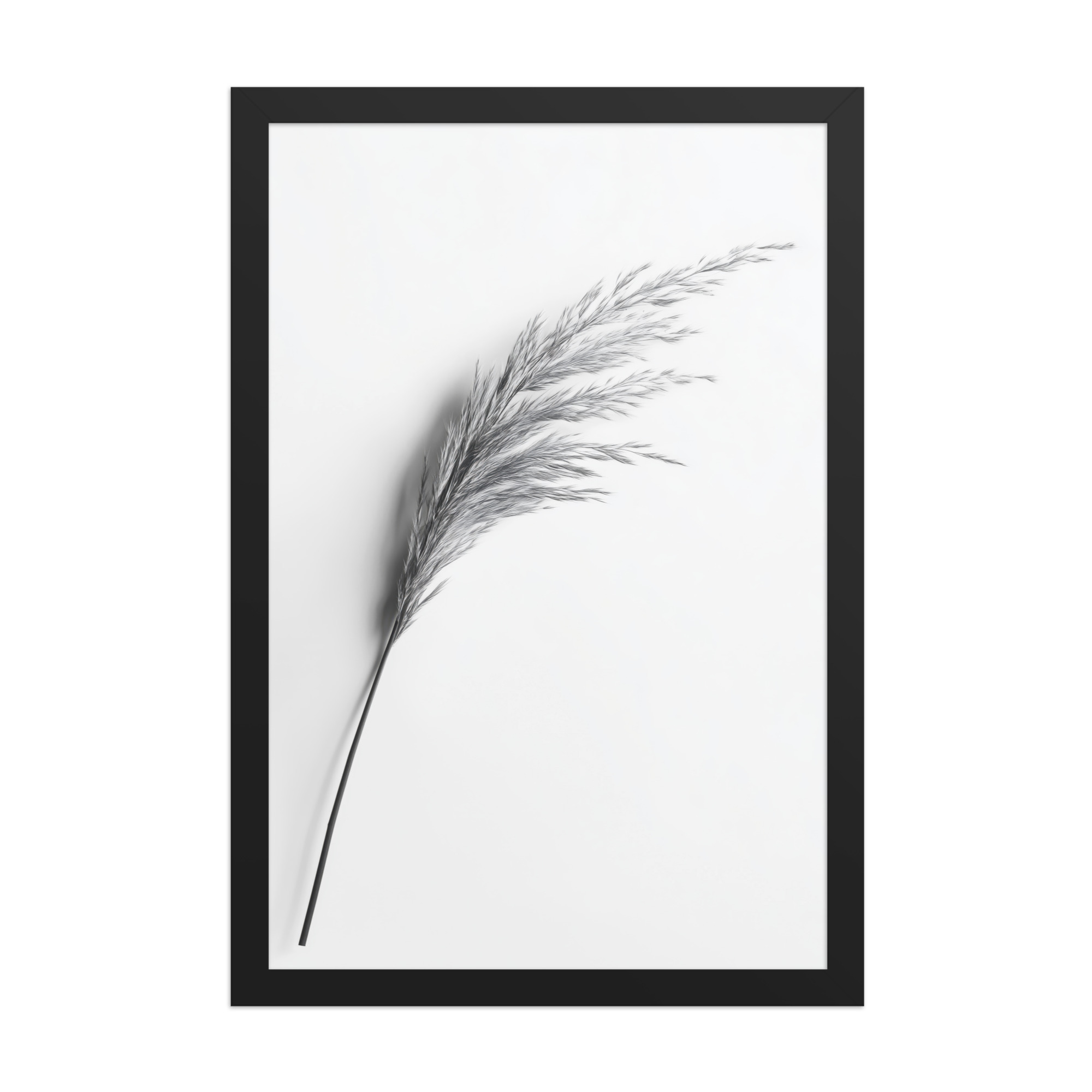 Whispering Pampas — Minimal Black & White Botanical Wall Decor — Framed Poster - Image 5