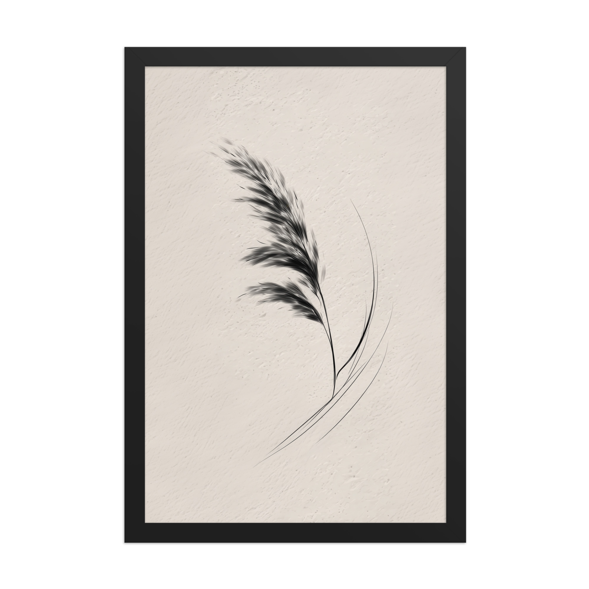 Windswept Pampas — Minimal Brush Wall Art — Framed Poster - Image 5