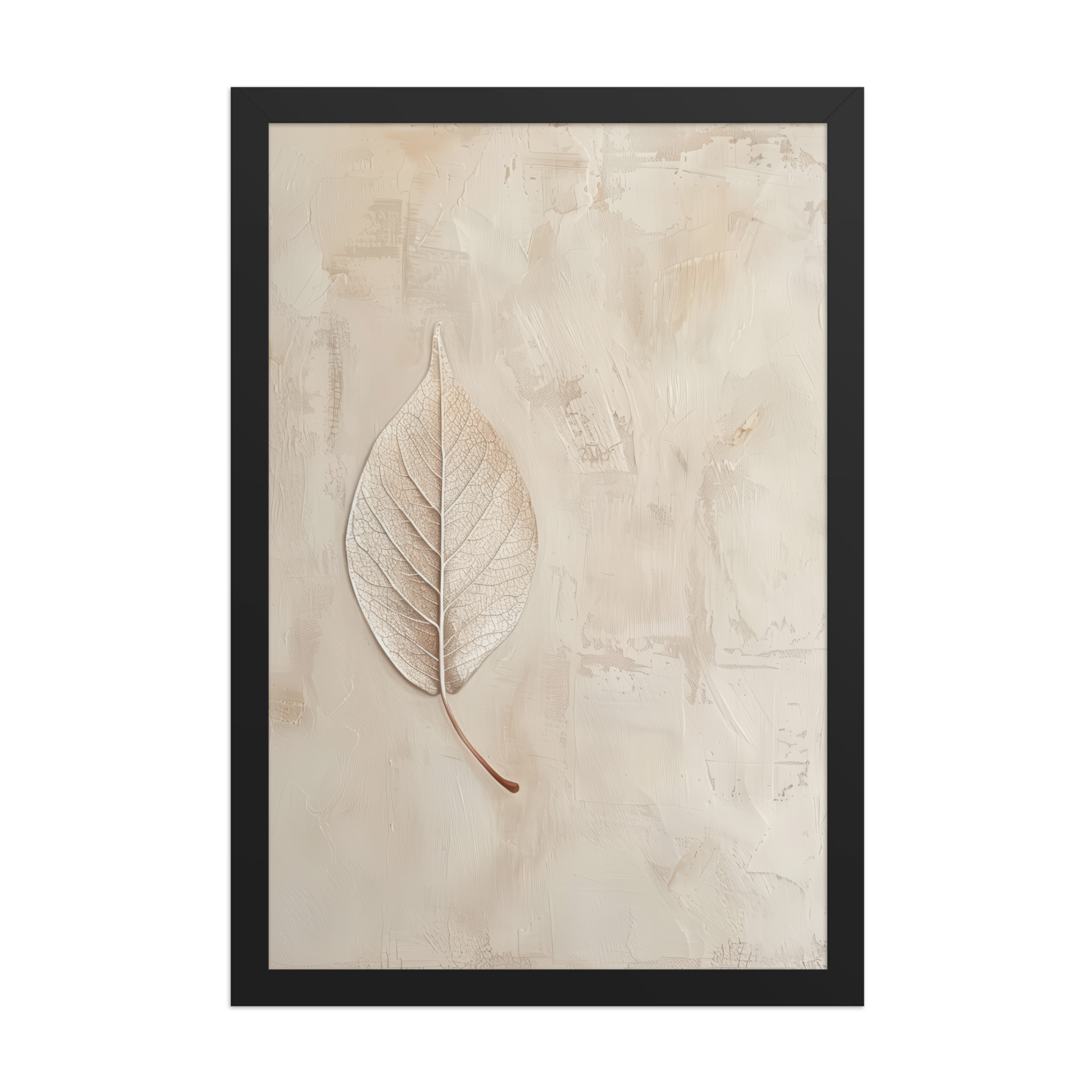 Wabi-Sabi Leaf II — Neutral Textured Botanical Wall Art — Framed Poster - Image 5