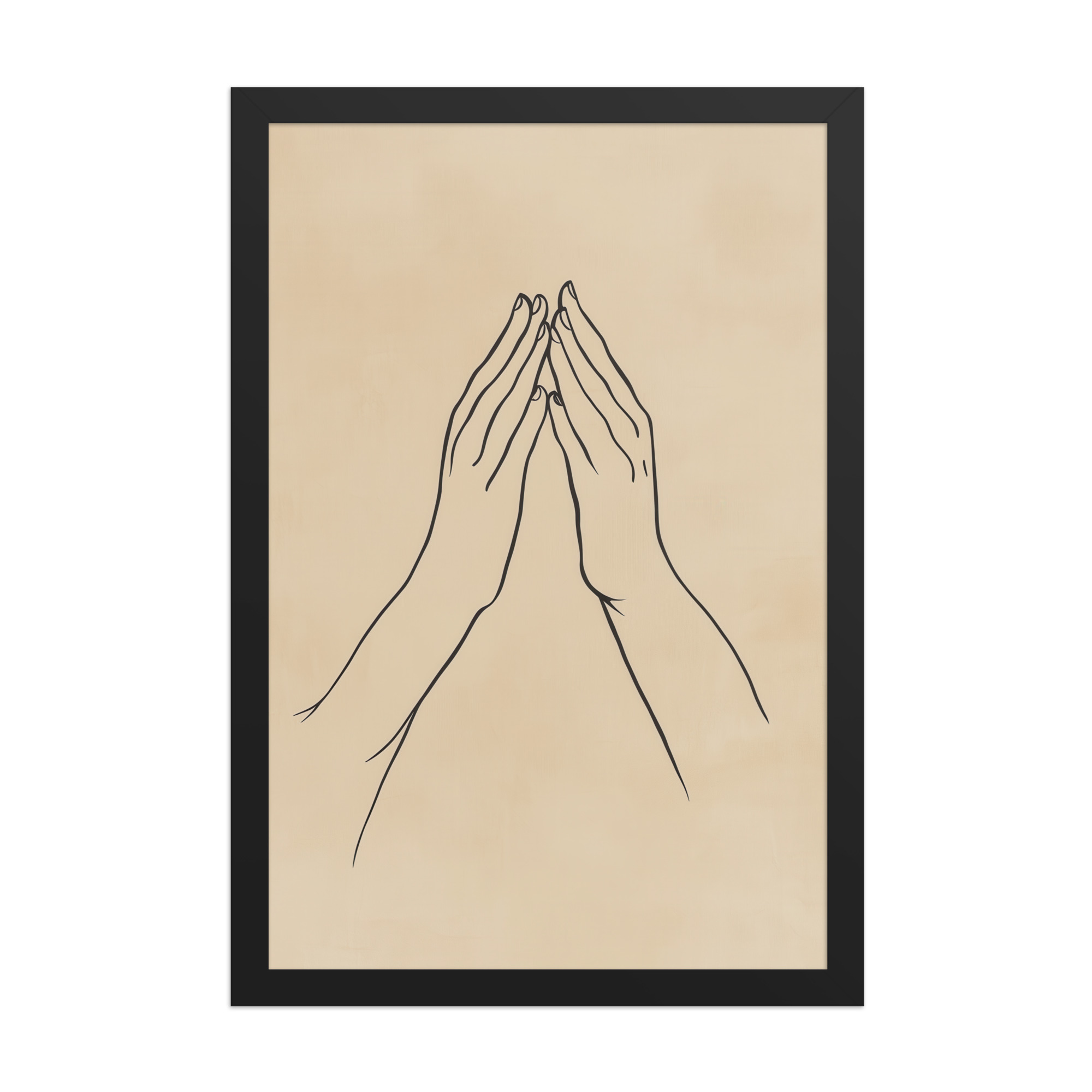 Gyan Mudra Hands — Minimal Gesture Yoga Line Wall Decor — Framed Poster - Image 4