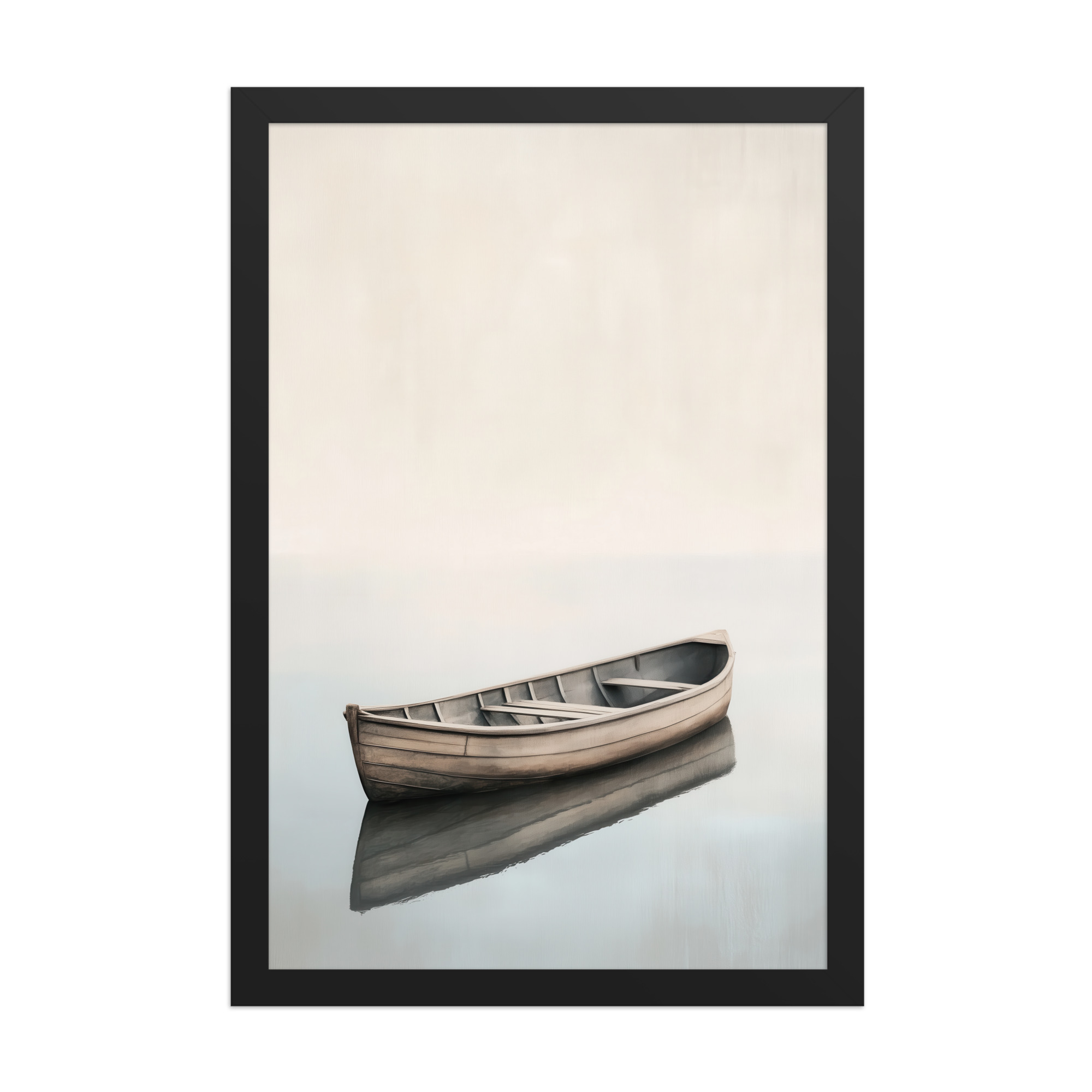 Still Waters Rowboat — Minimal Japandi Boat Wall Art — Framed Poster - Image 5