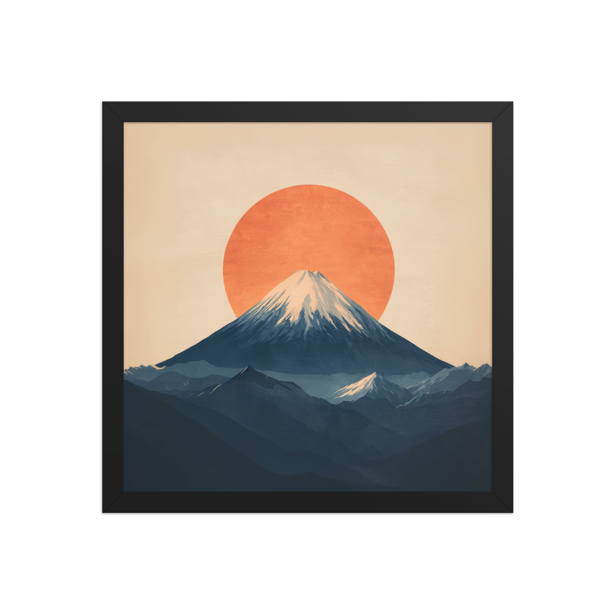 Rising Sun Over Fuji — Minimal Mount Fuji Silhouette Wall Decor — Framed Poster - Image 7