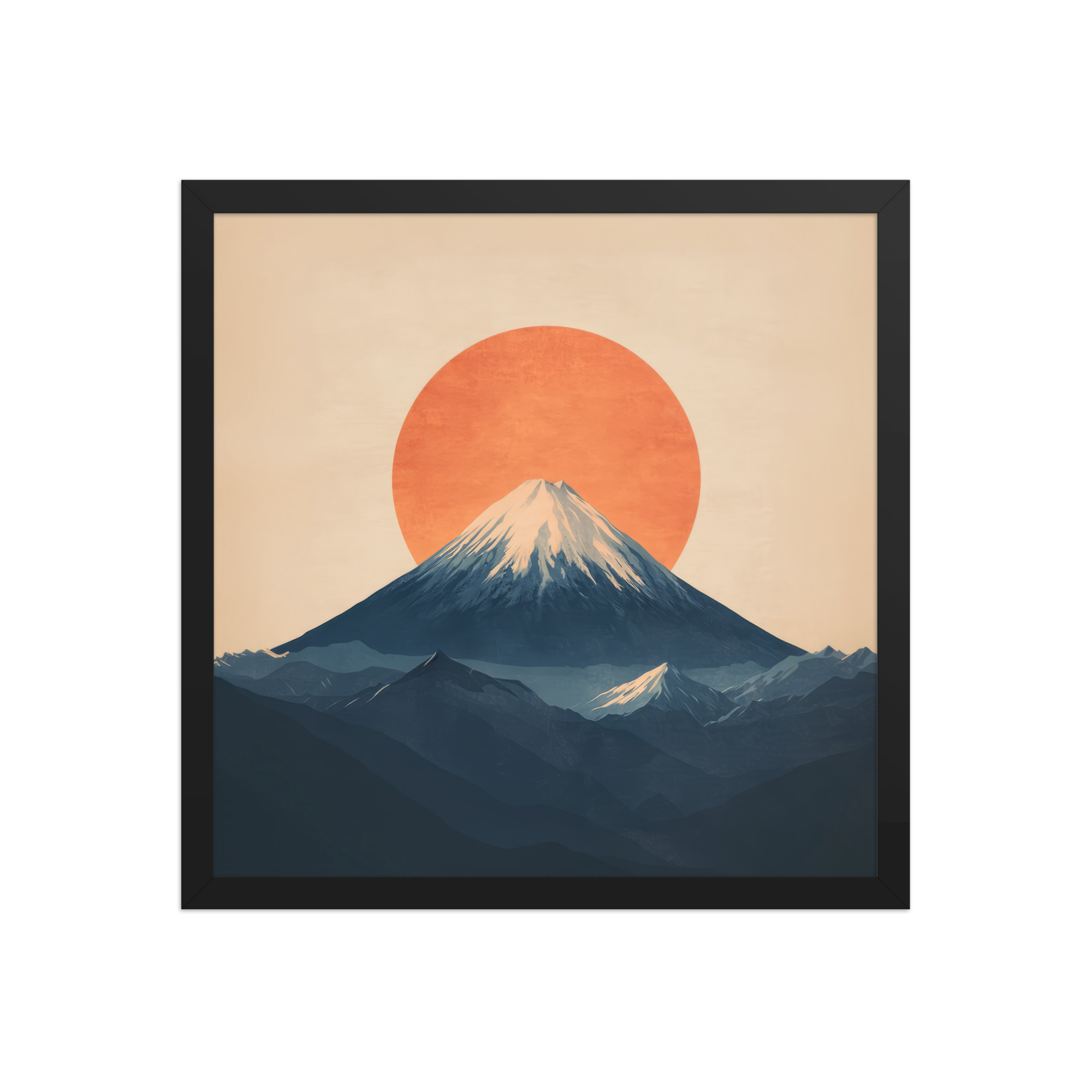 Rising Sun Over Fuji — Minimal Mount Fuji Silhouette Wall Decor — Framed Poster - Image 8