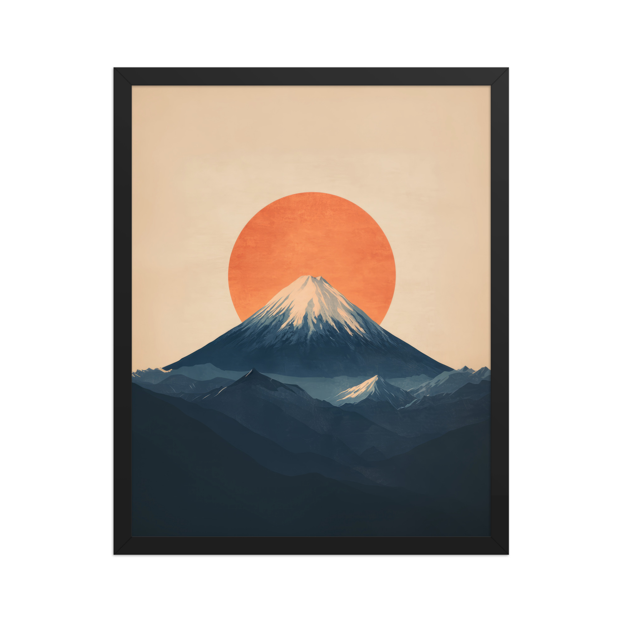 Rising Sun Over Fuji — Minimal Mount Fuji Silhouette Wall Decor — Framed Poster - Image 9