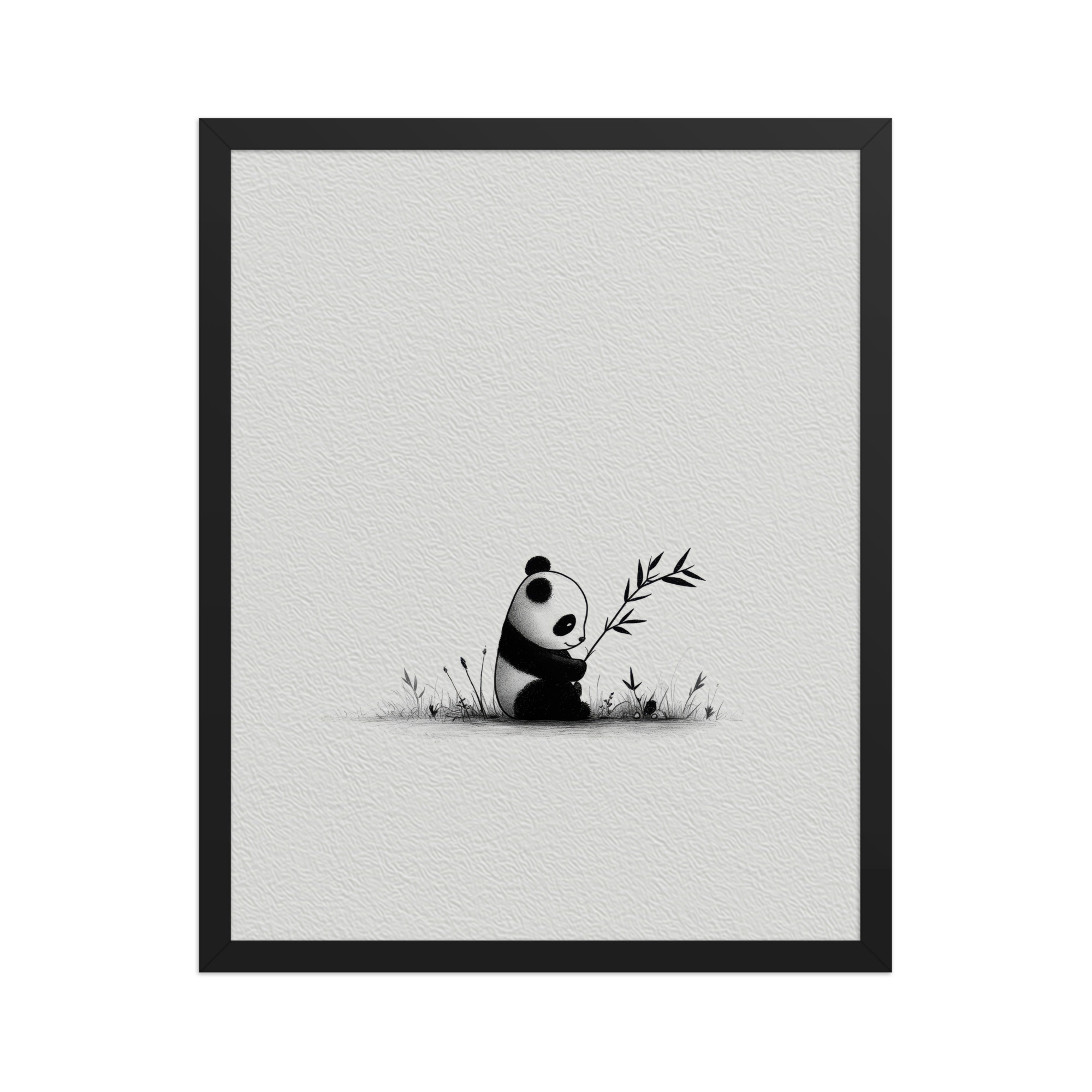Tiny Bamboo Moment — Minimal Panda Cub with Bamboo Wall Decor — Framed Poster - Image 6