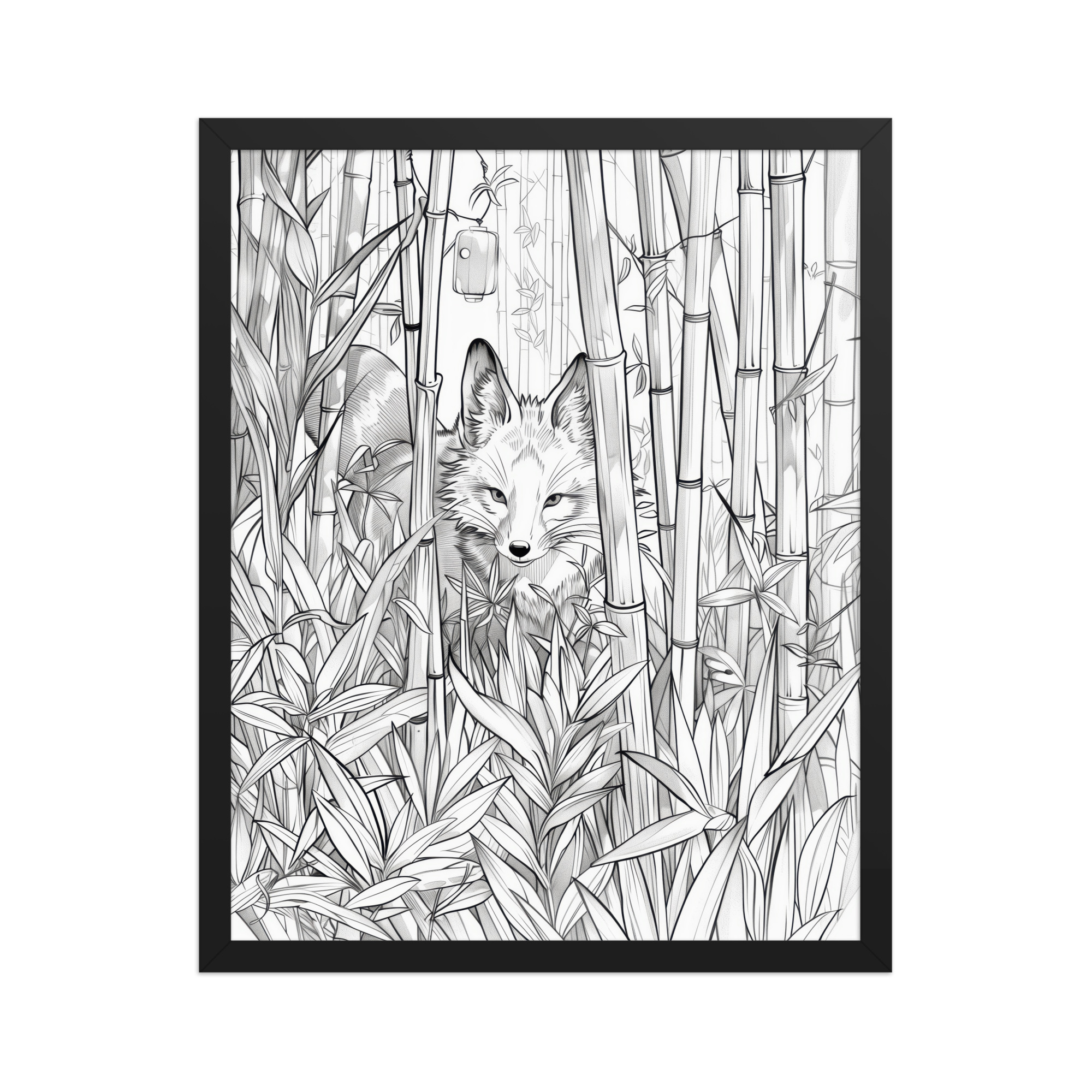 Fox Spirit in Bamboo Forest — Fox Among Bamboo Wall Decor — Framed Poster - Image 6