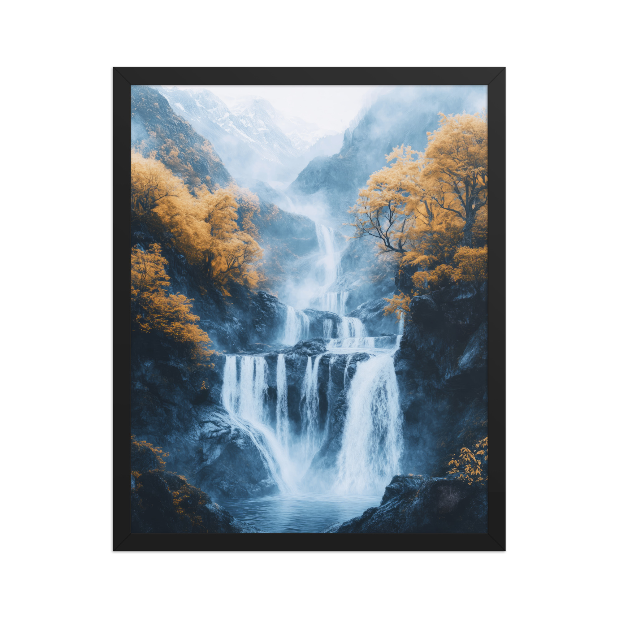 Autumn Falls — Waterfall Landscape Wall Art — Framed Poster - Image 5