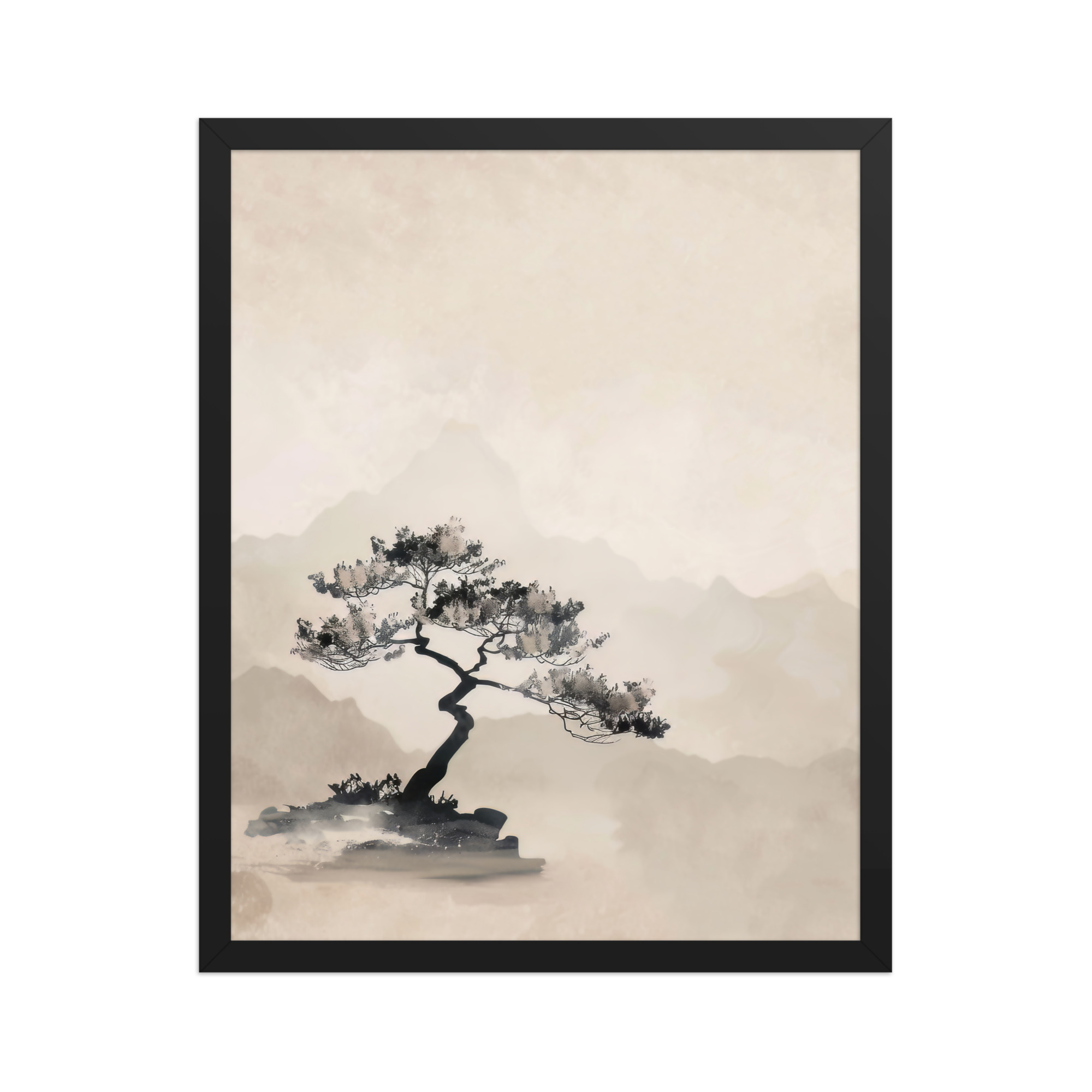 Bonsai Tree — Ink-Wash Landscape Wall Decor — Framed Poster - Image 5