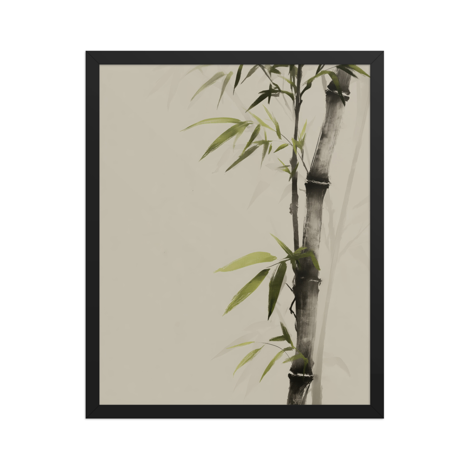 Bamboo Silence — Sumi-e Botanical Zen Wall Decor — Framed Poster - Image 6