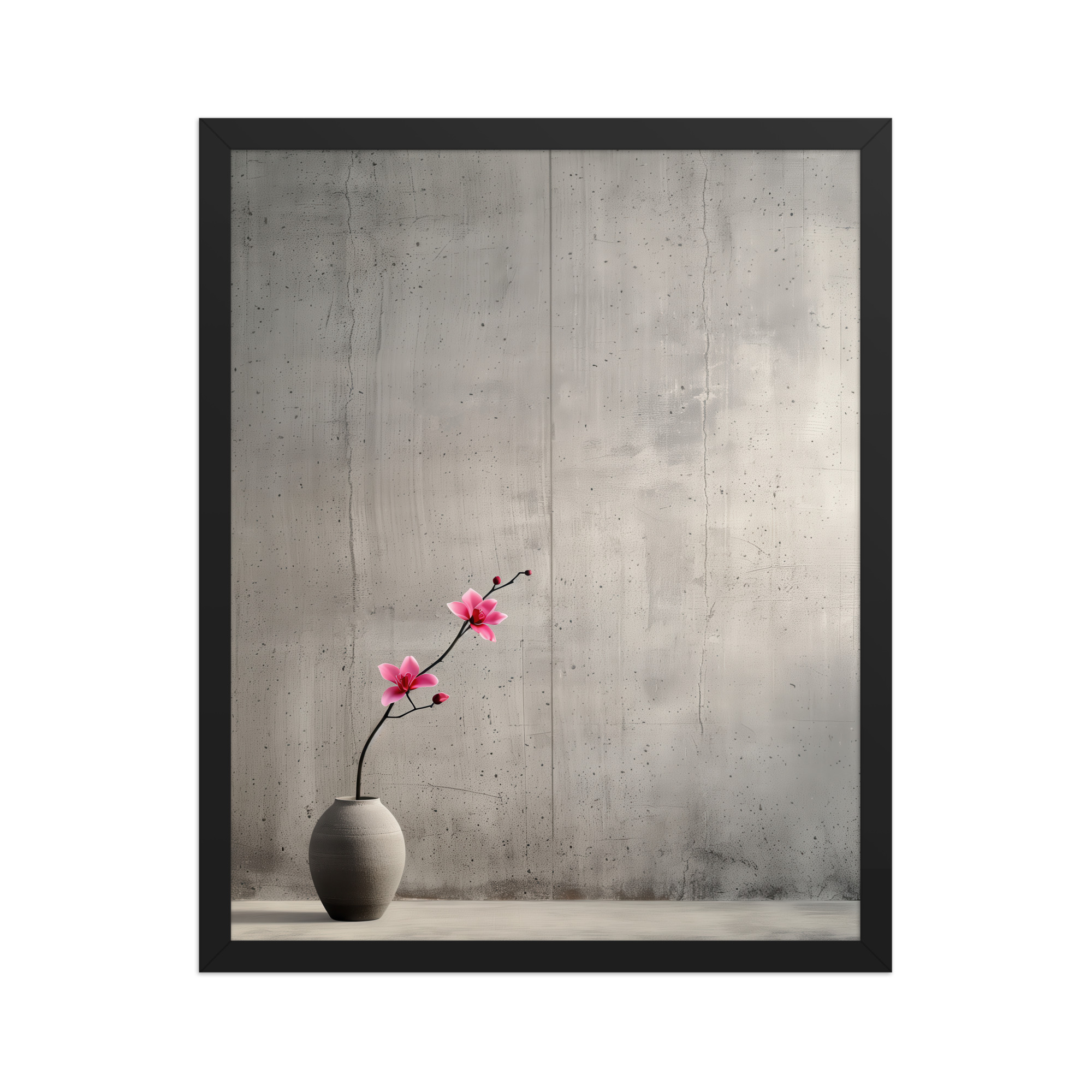 Blossom Curve in Ikebana — Minimal Floral Wall Art — Framed Poster - Image 2