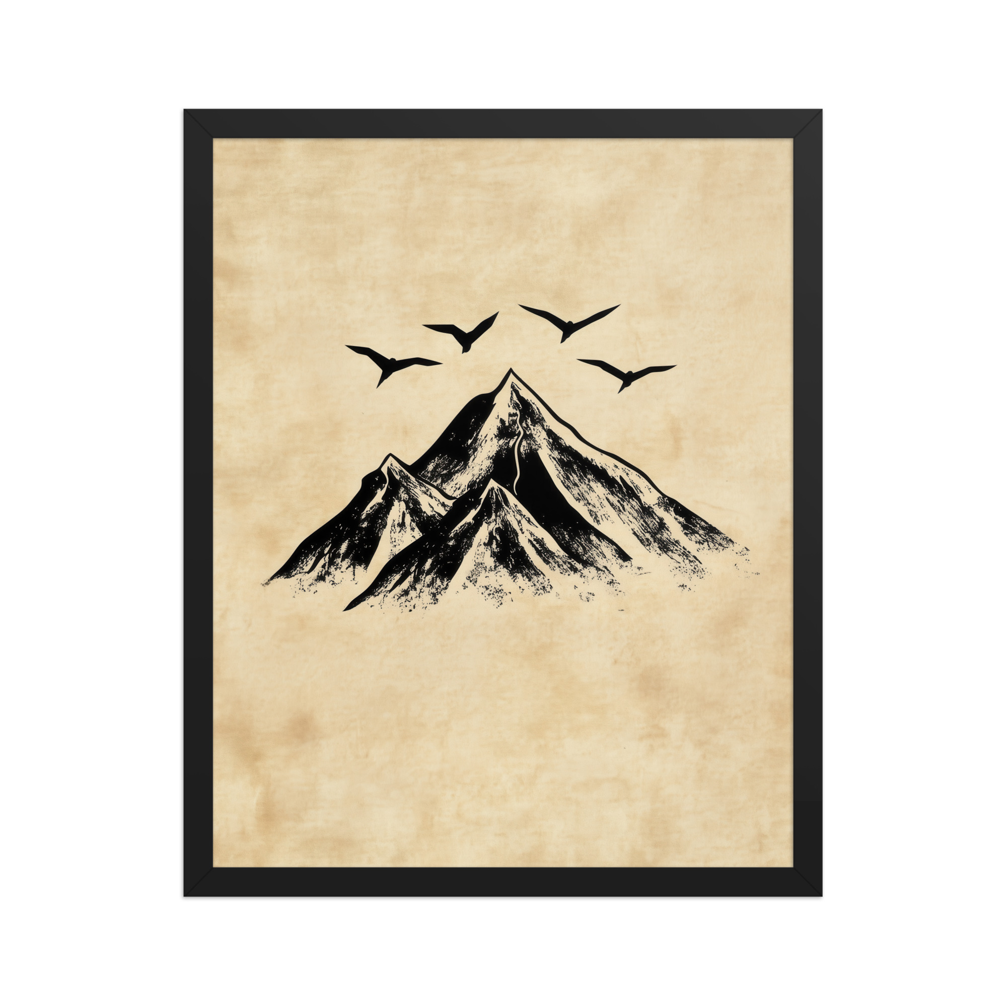 Four Peaks in Ink — Mountain Landscape Wall Art — Framed Poster - Image 5