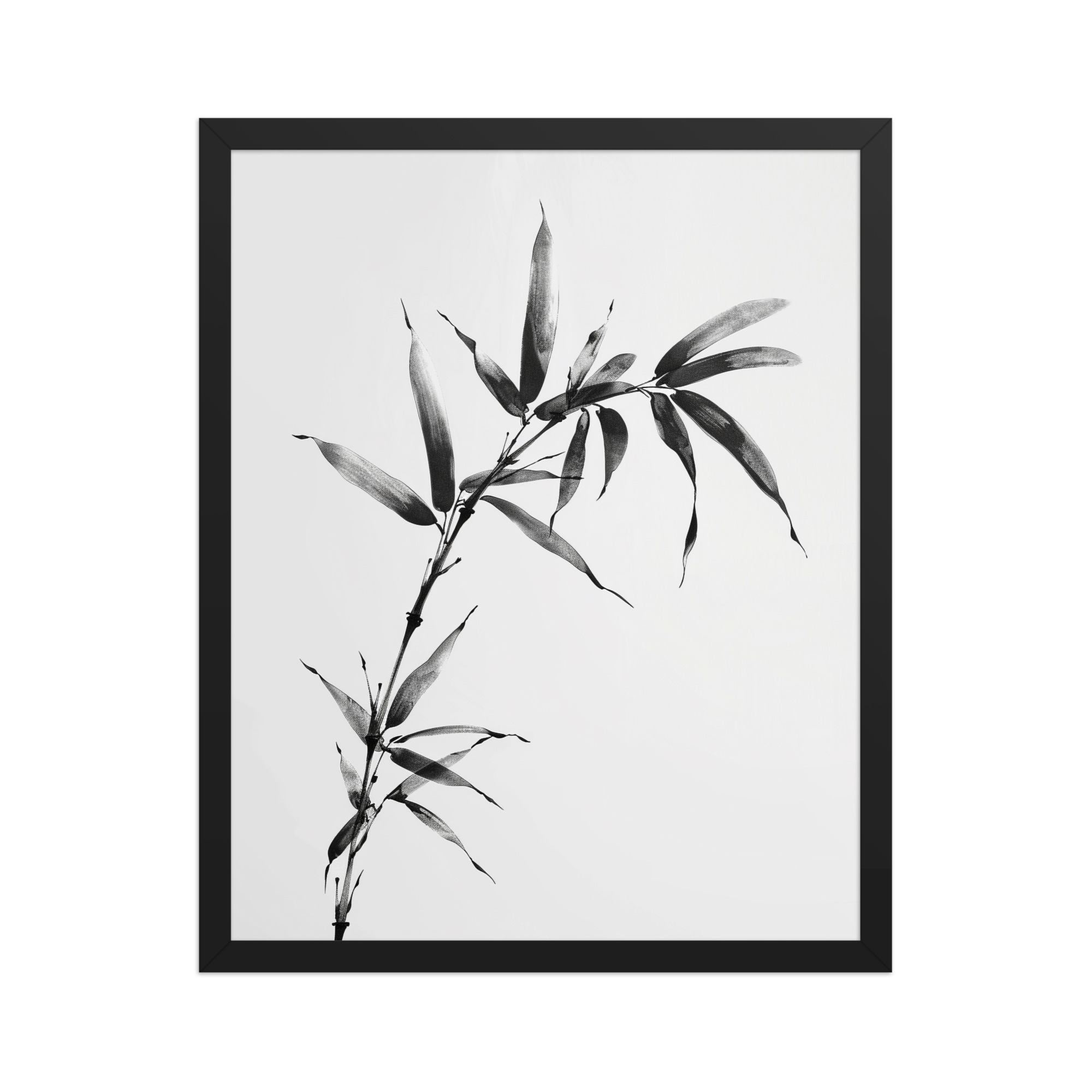 Minimalist Bamboo — Sumi-e Black Ink Wall Art — Framed Poster - Image 5