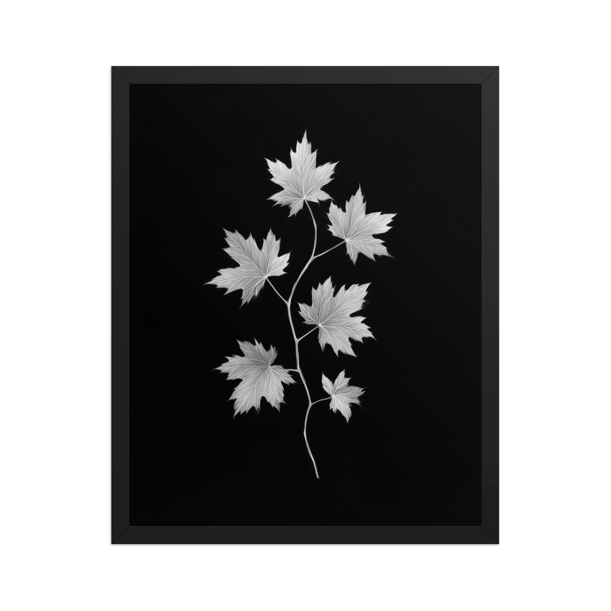 Ivory Veins — Japandi Maple Line Art — Framed Poster - Image 6