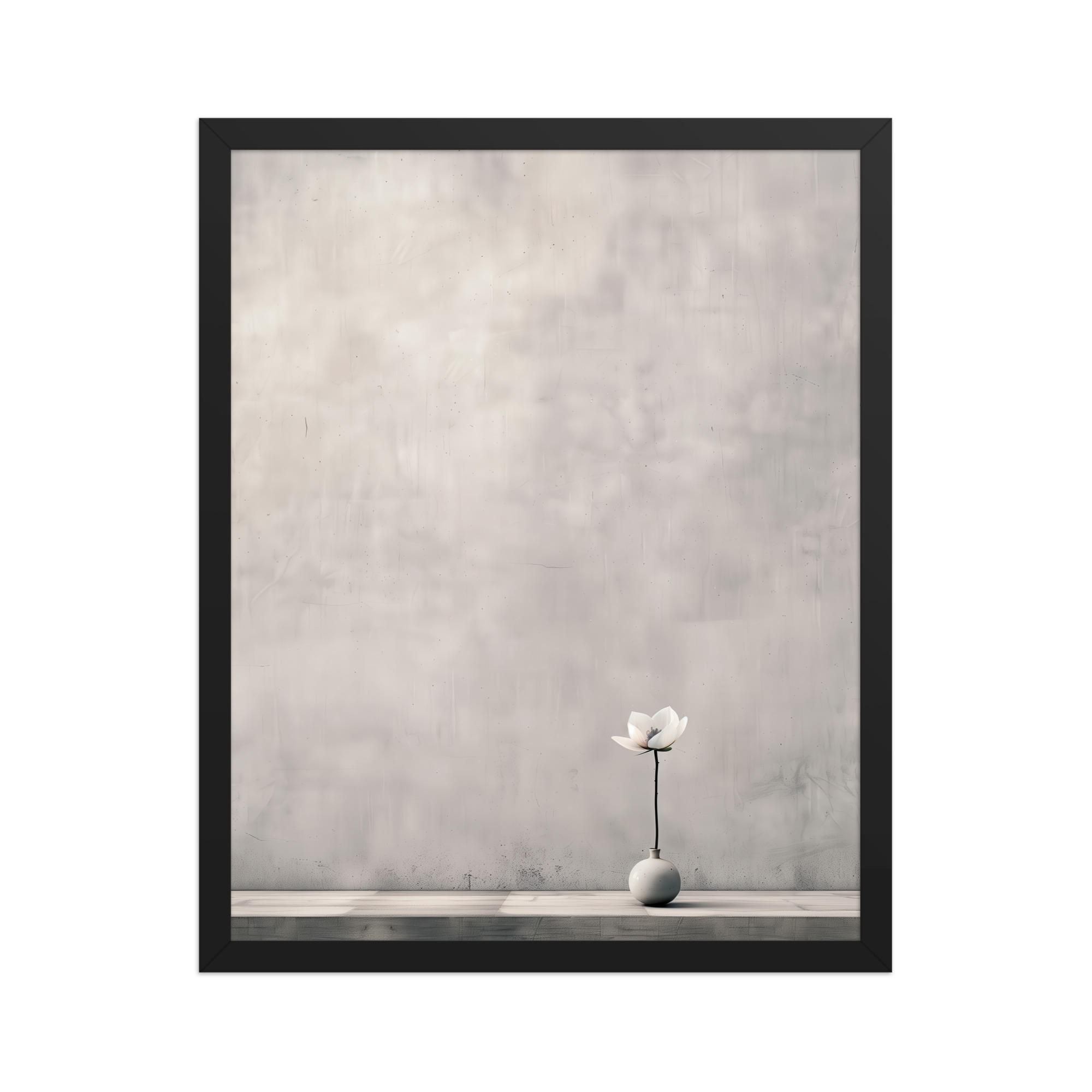 Lotus Minimalism — Single-Stem Vase Minimal Wall Decor — Framed Poster - Image 5