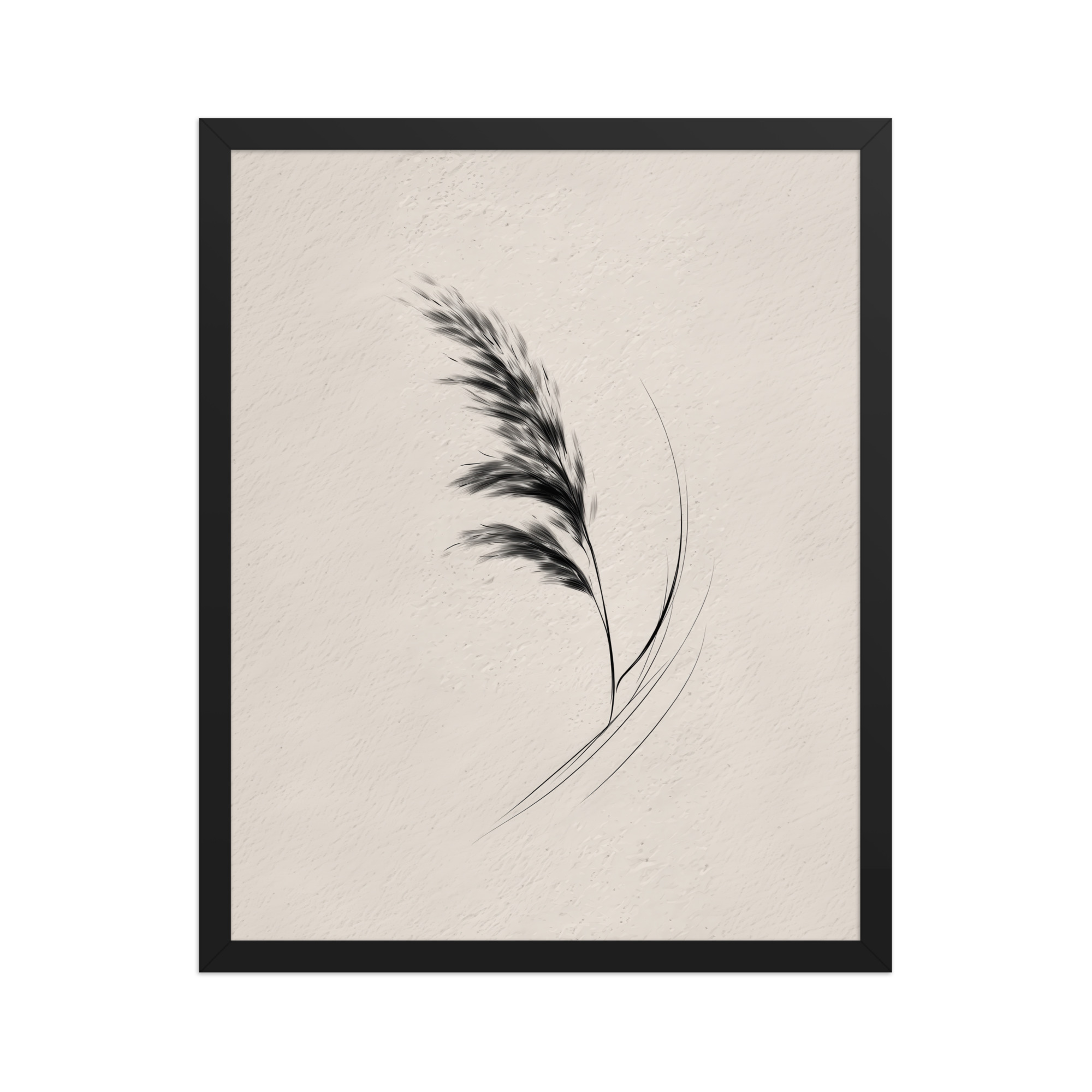 Windswept Pampas — Minimal Brush Wall Art — Framed Poster - Image 6