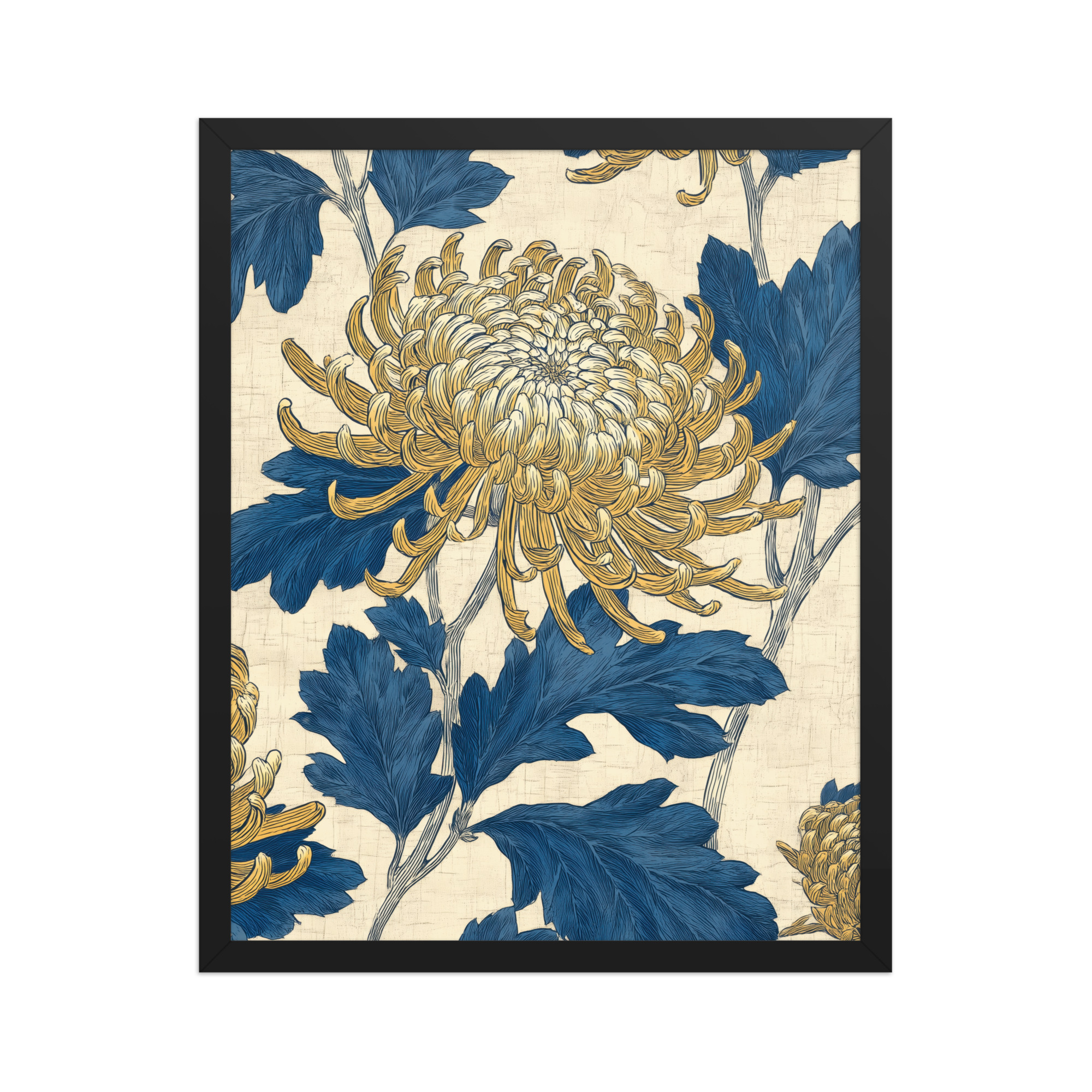 Chrysanthemum Pattern — Botanical Wall Art — Framed Poster - Image 5