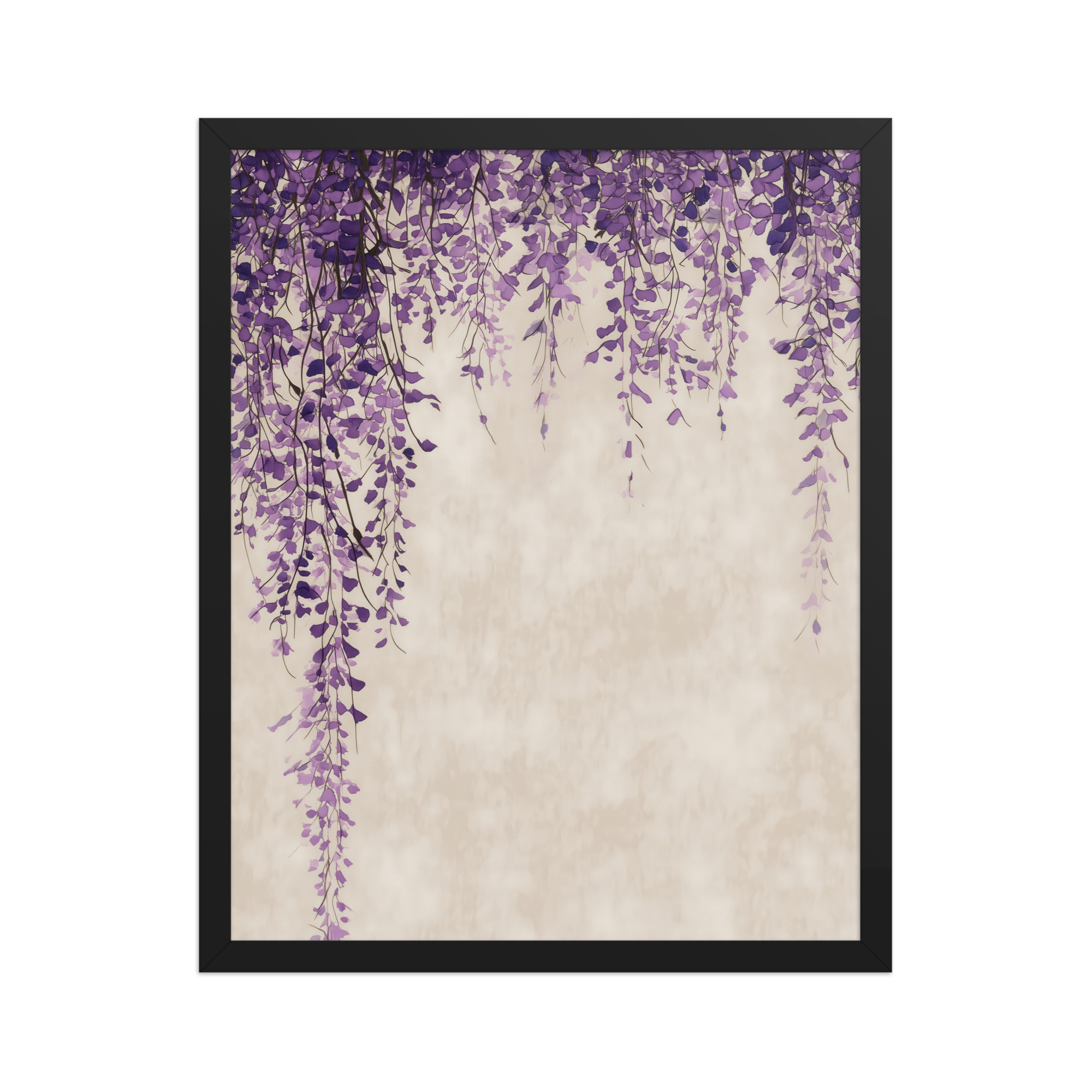 Wisteria Cascade — Japandi Hanging Floral Wall Decor — Framed Poster - Image 5