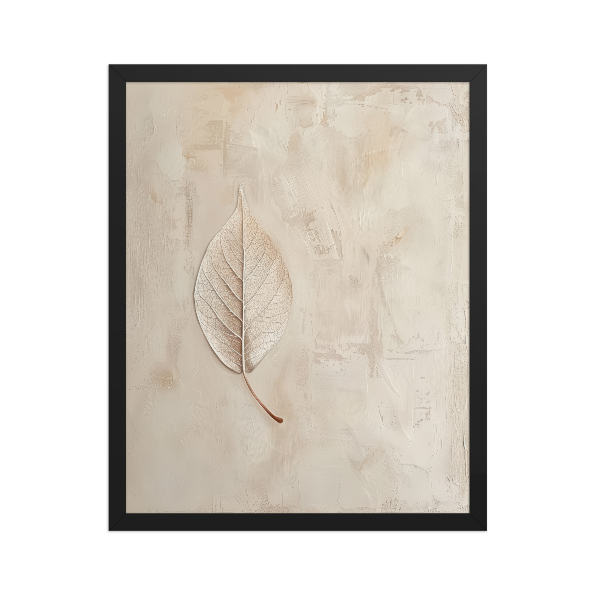 Wabi-Sabi Leaf II — Neutral Textured Botanical Wall Art — Framed Poster - Image 6