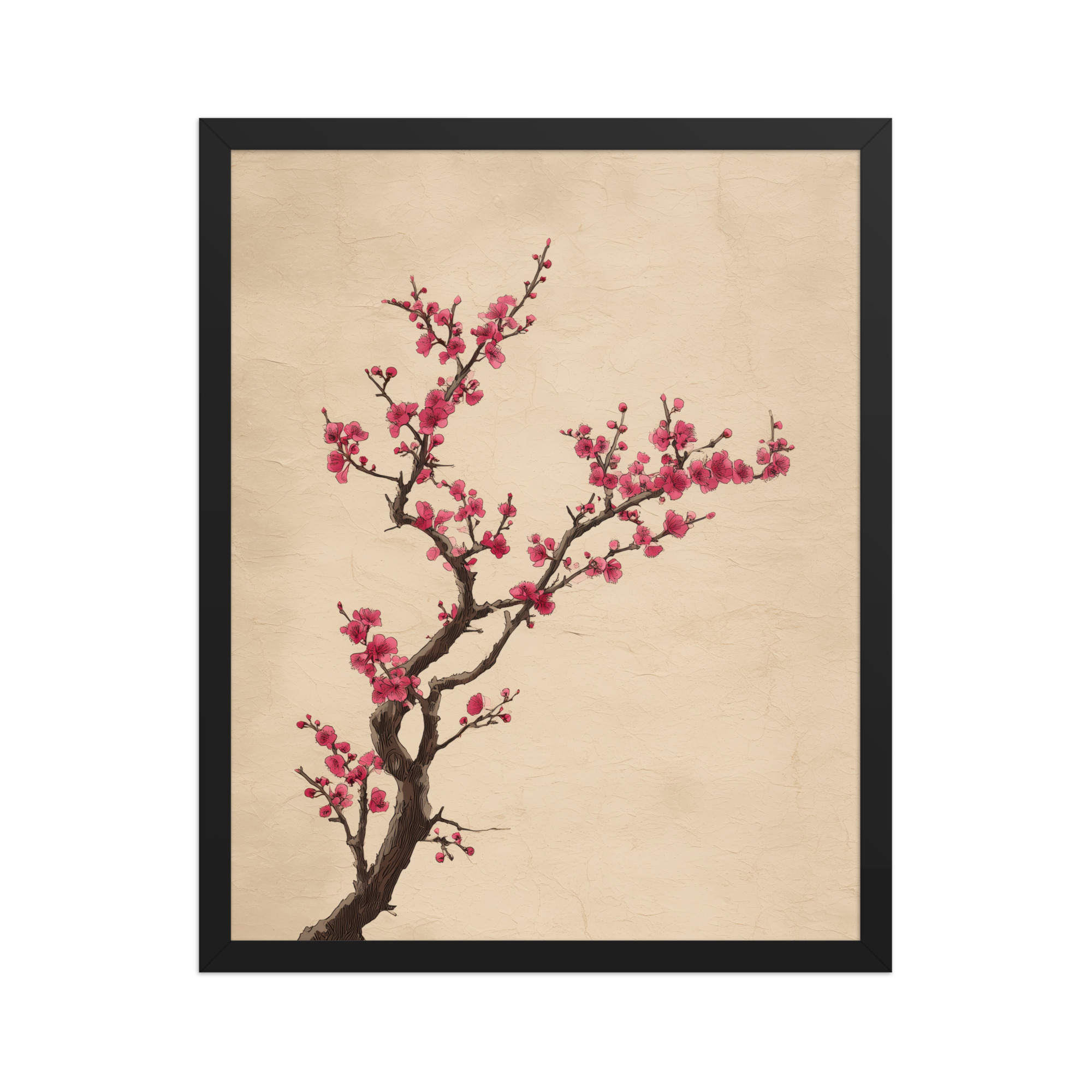 Plum Blossom Branch — Japanese Ink Illustration Wall Decor — Framed Poster - Image 5