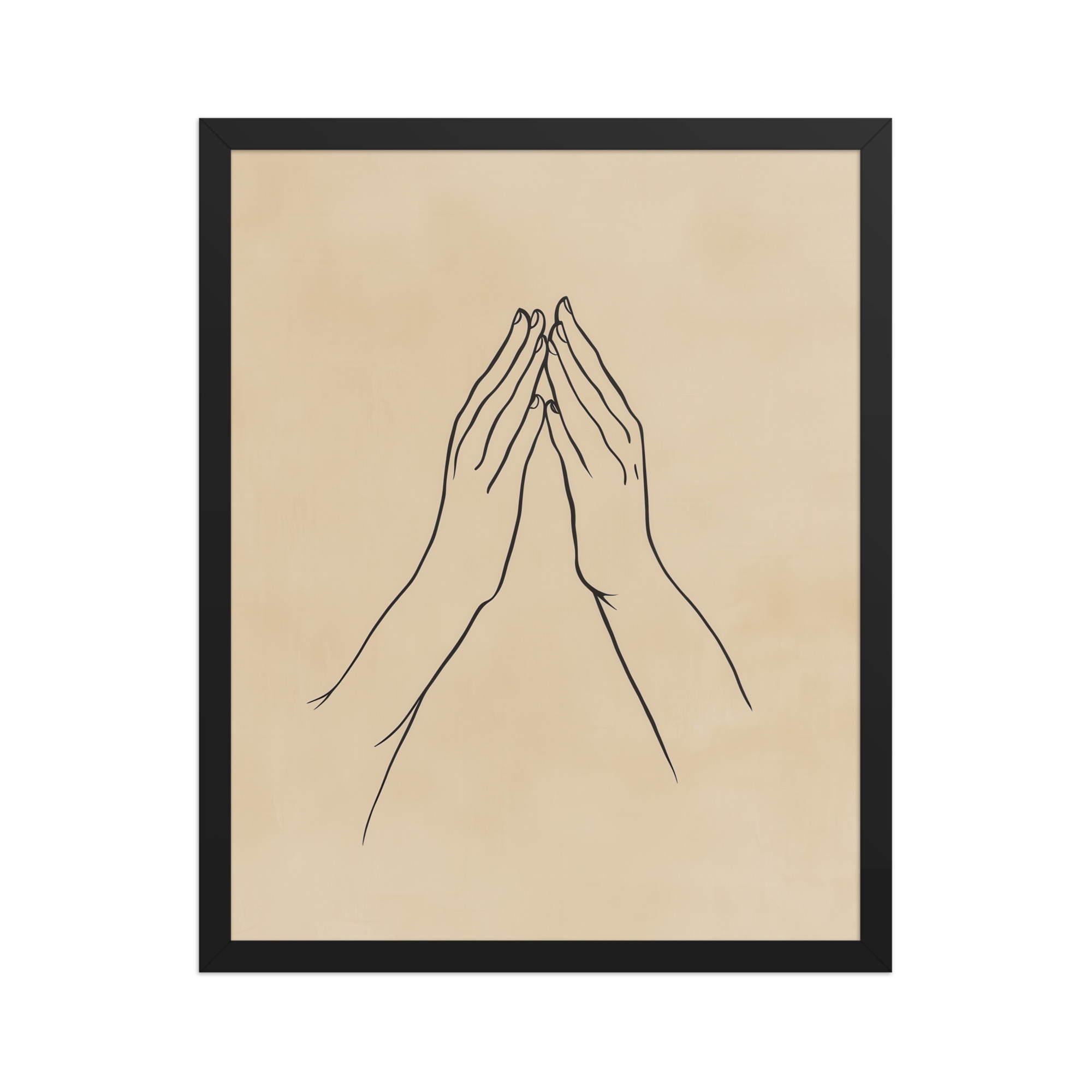 Gyan Mudra Hands — Minimal Gesture Yoga Line Wall Decor — Framed Poster - Image 5