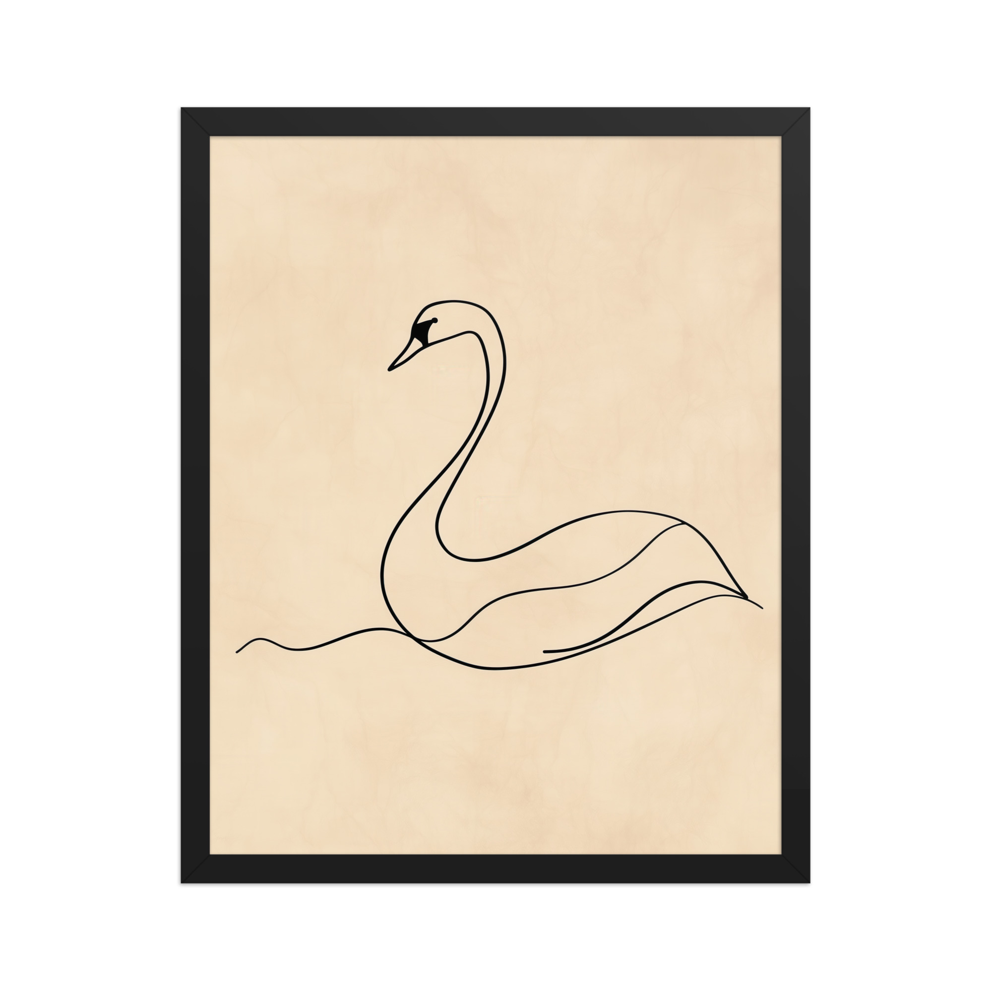 Swan Flow — Minimal Line Drawing Wall Art — Framed Poster - Image 3