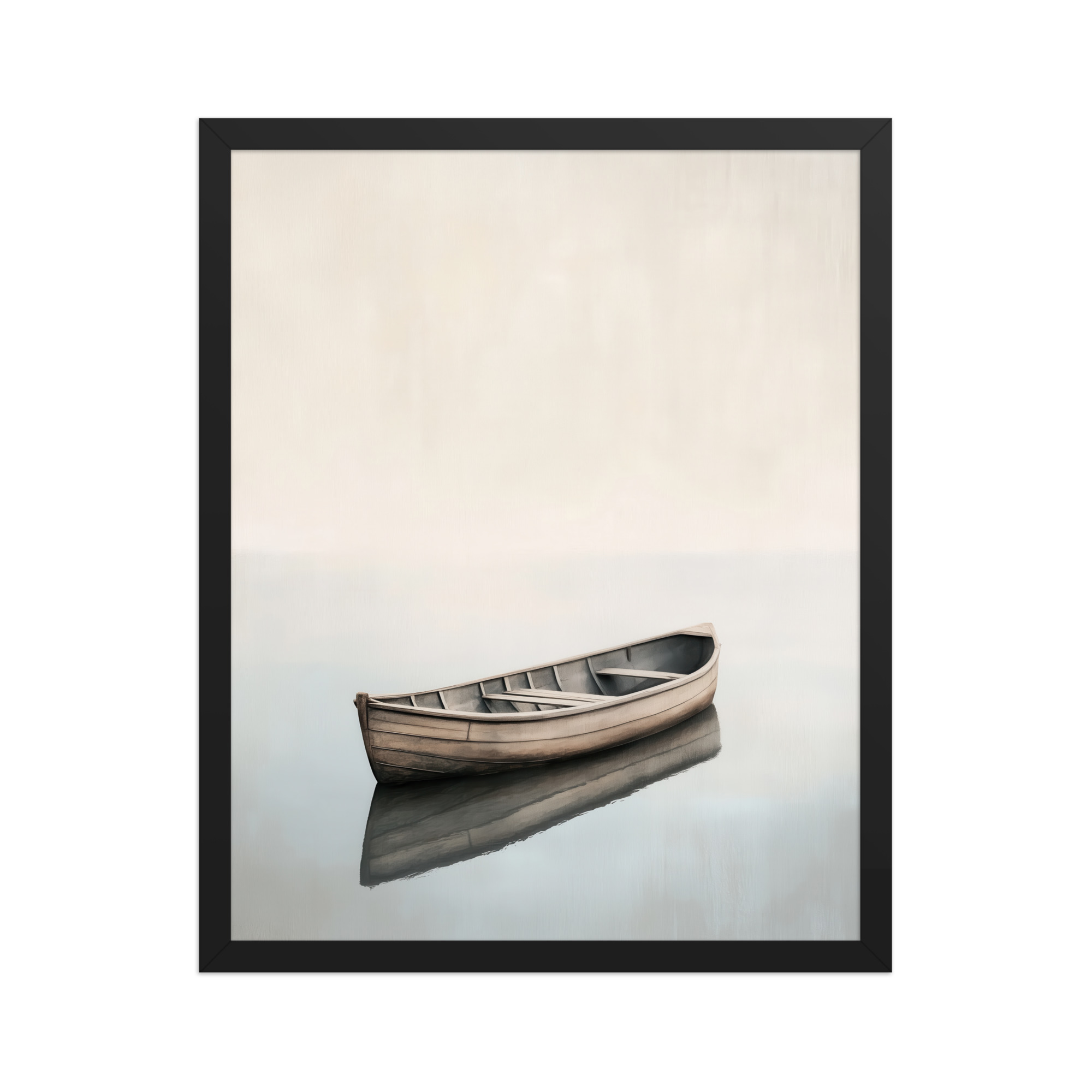 Still Waters Rowboat — Minimal Japandi Boat Wall Art — Framed Poster - Image 6