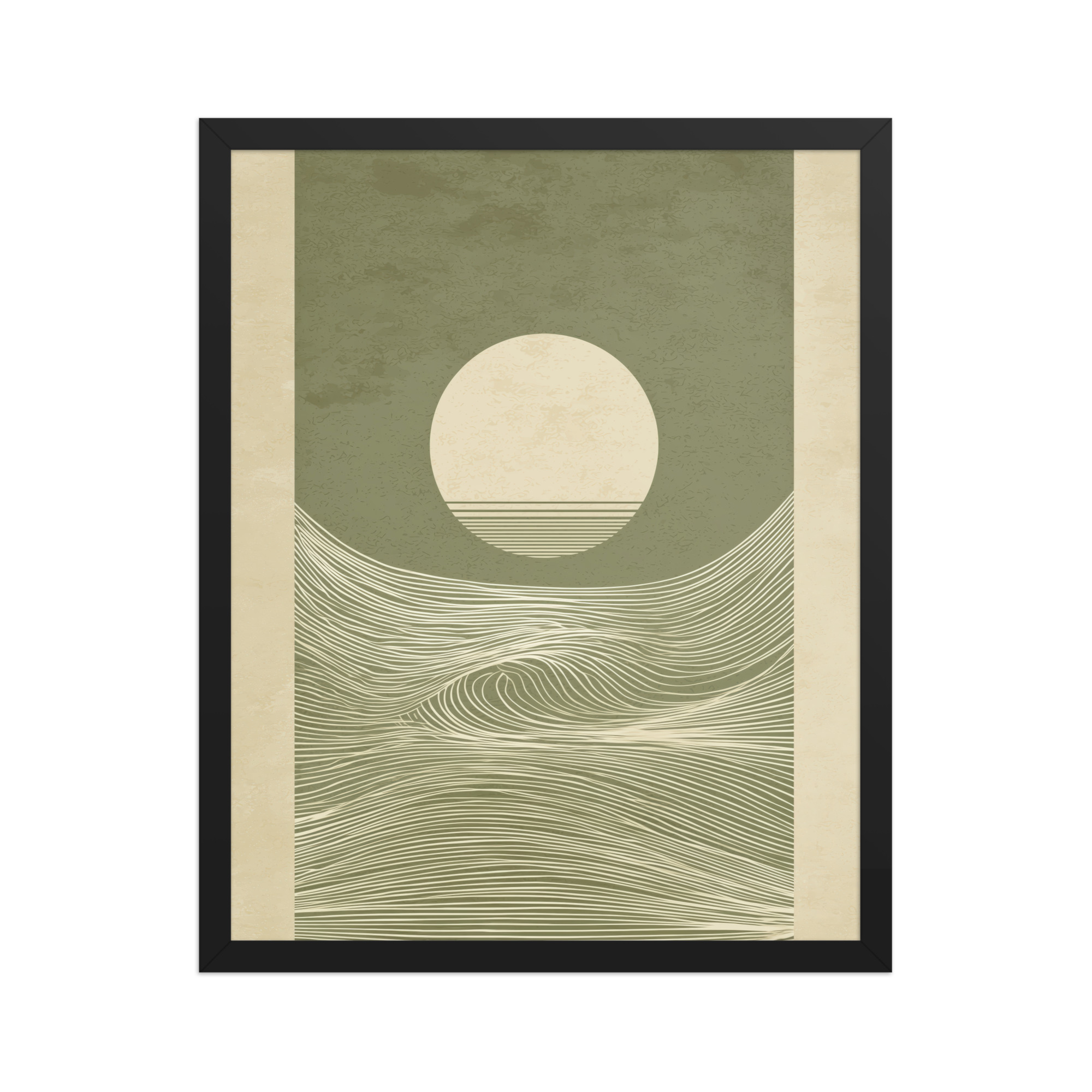Zen Horizon Waves — Minimal Sunset Landscape Wall Decor — Framed Poster - Image 5