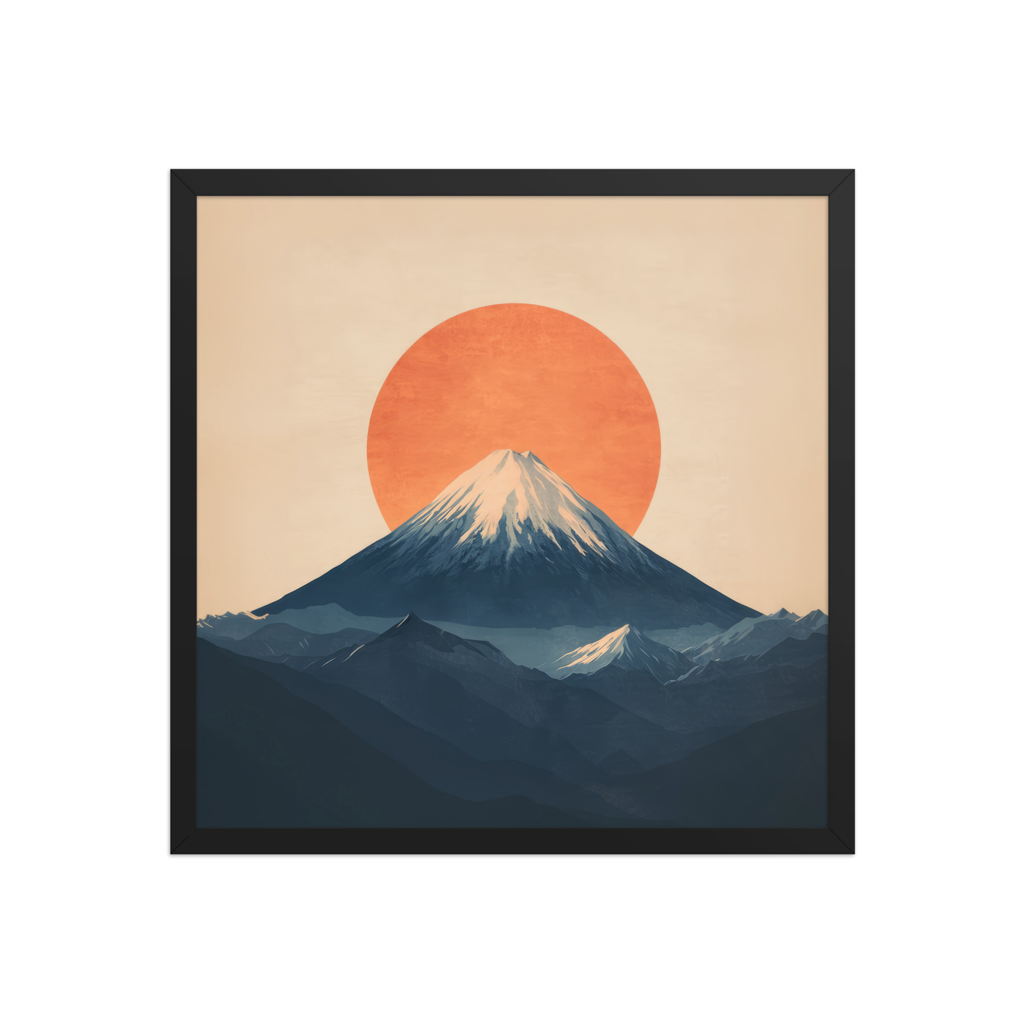 Rising Sun Over Fuji — Minimal Mount Fuji Silhouette Wall Decor — Framed Poster - Image 10