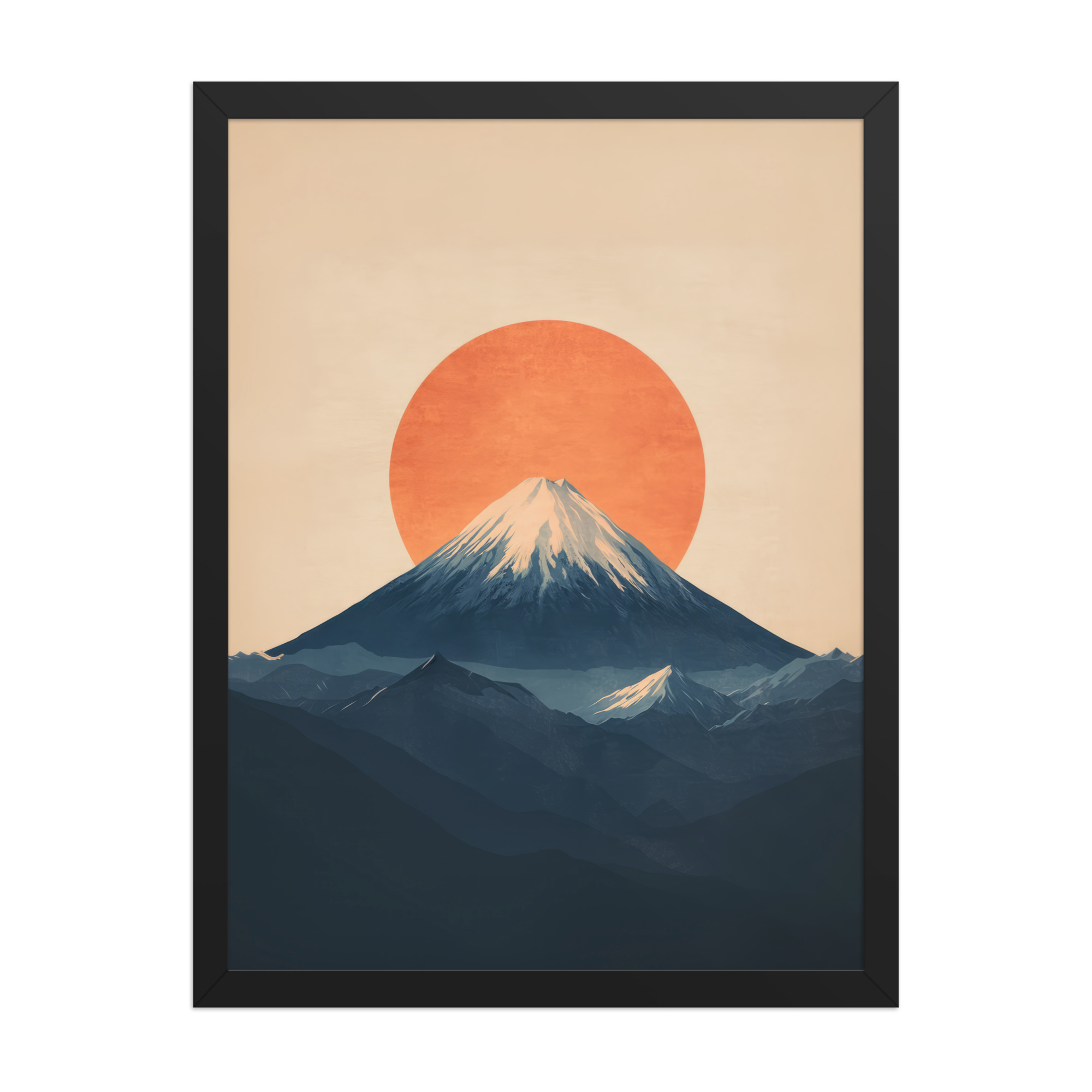 Rising Sun Over Fuji — Minimal Mount Fuji Silhouette Wall Decor — Framed Poster - Image 11
