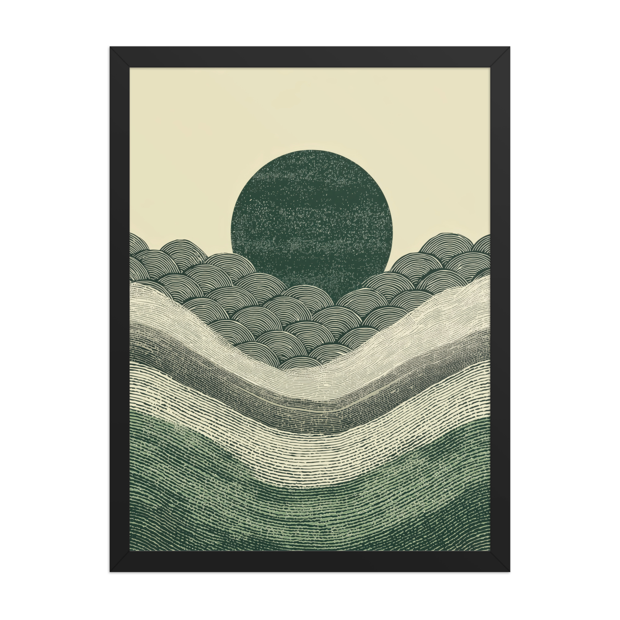 Verdant Rising — Japanese-Inspired Green Landscape Wall Art — Framed Poster - Image 5