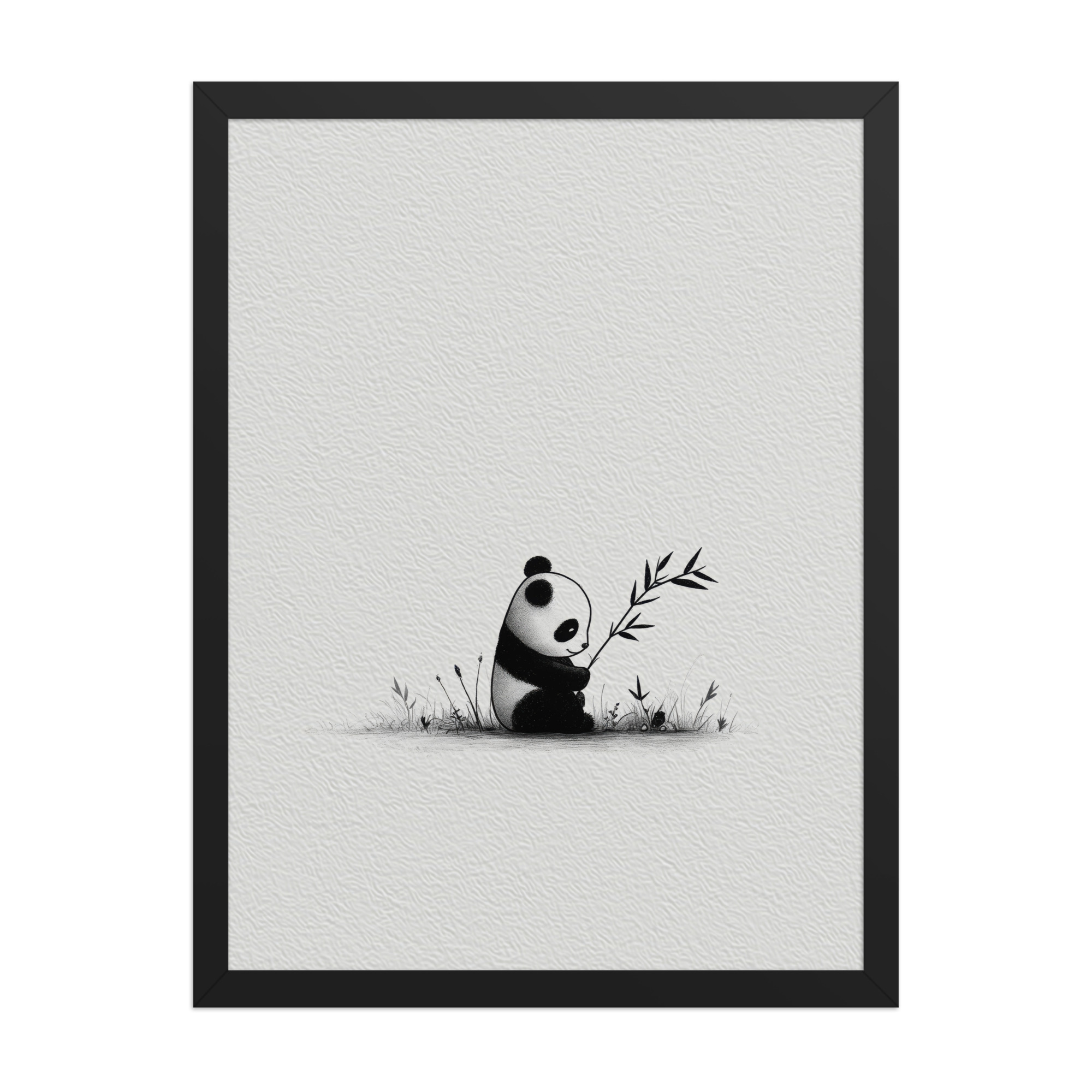 Tiny Bamboo Moment — Minimal Panda Cub with Bamboo Wall Decor — Framed Poster - Image 7