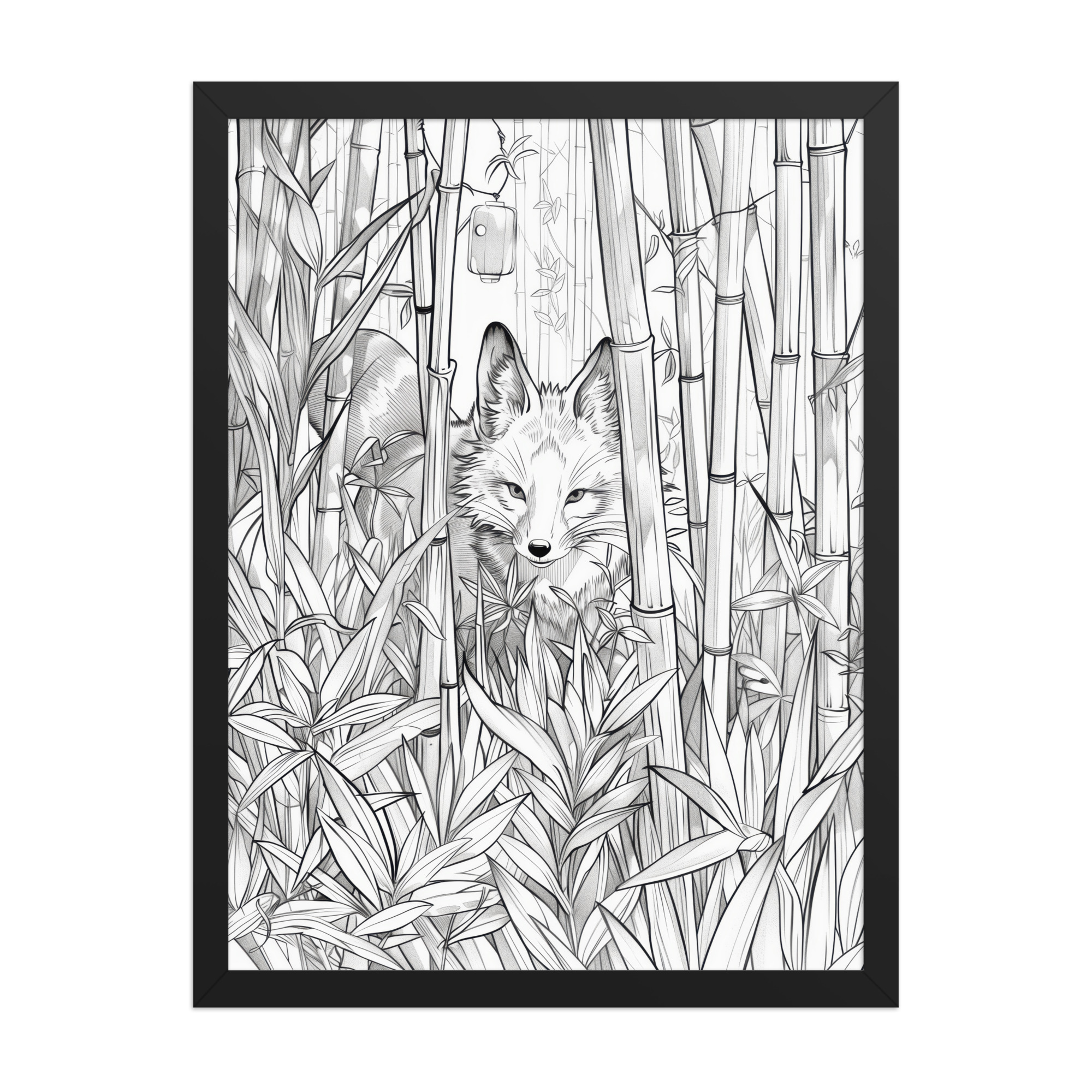 Fox Spirit in Bamboo Forest — Fox Among Bamboo Wall Decor — Framed Poster - Image 7
