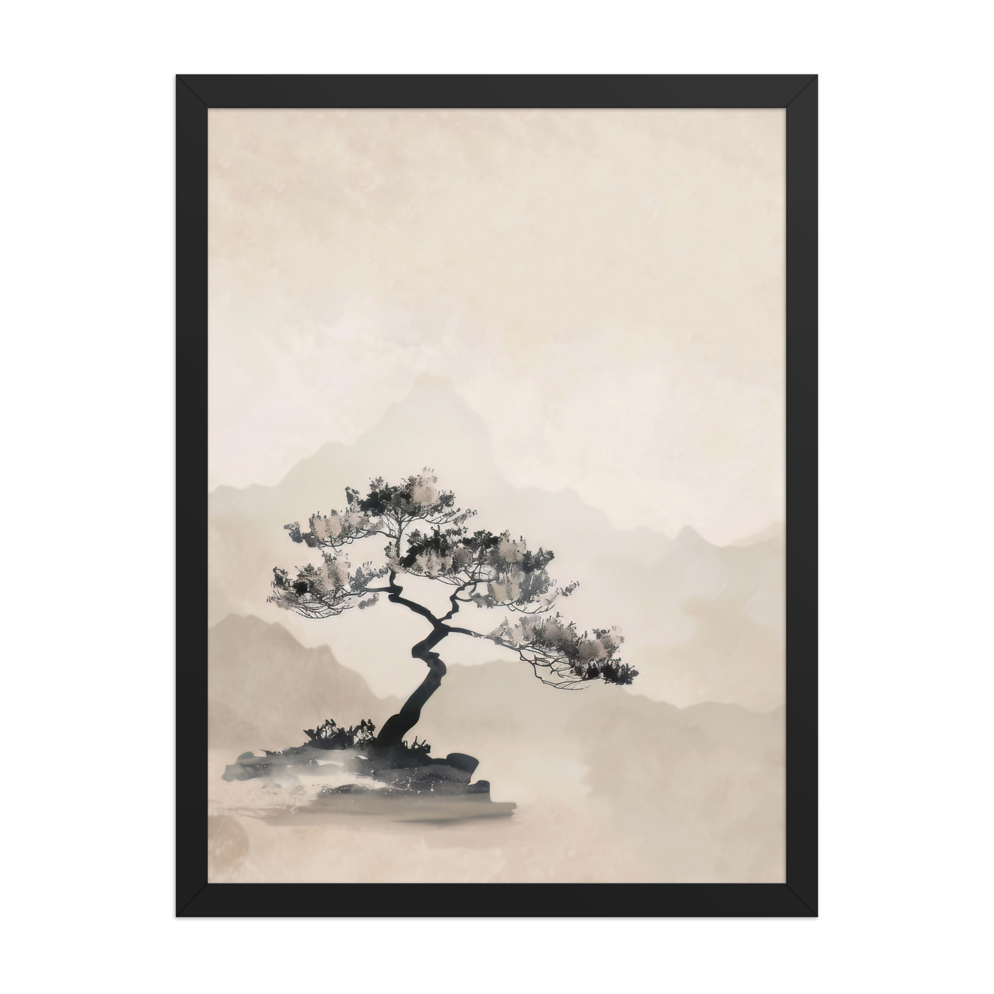 Bonsai Tree — Ink-Wash Landscape Wall Decor — Framed Poster - Image 6