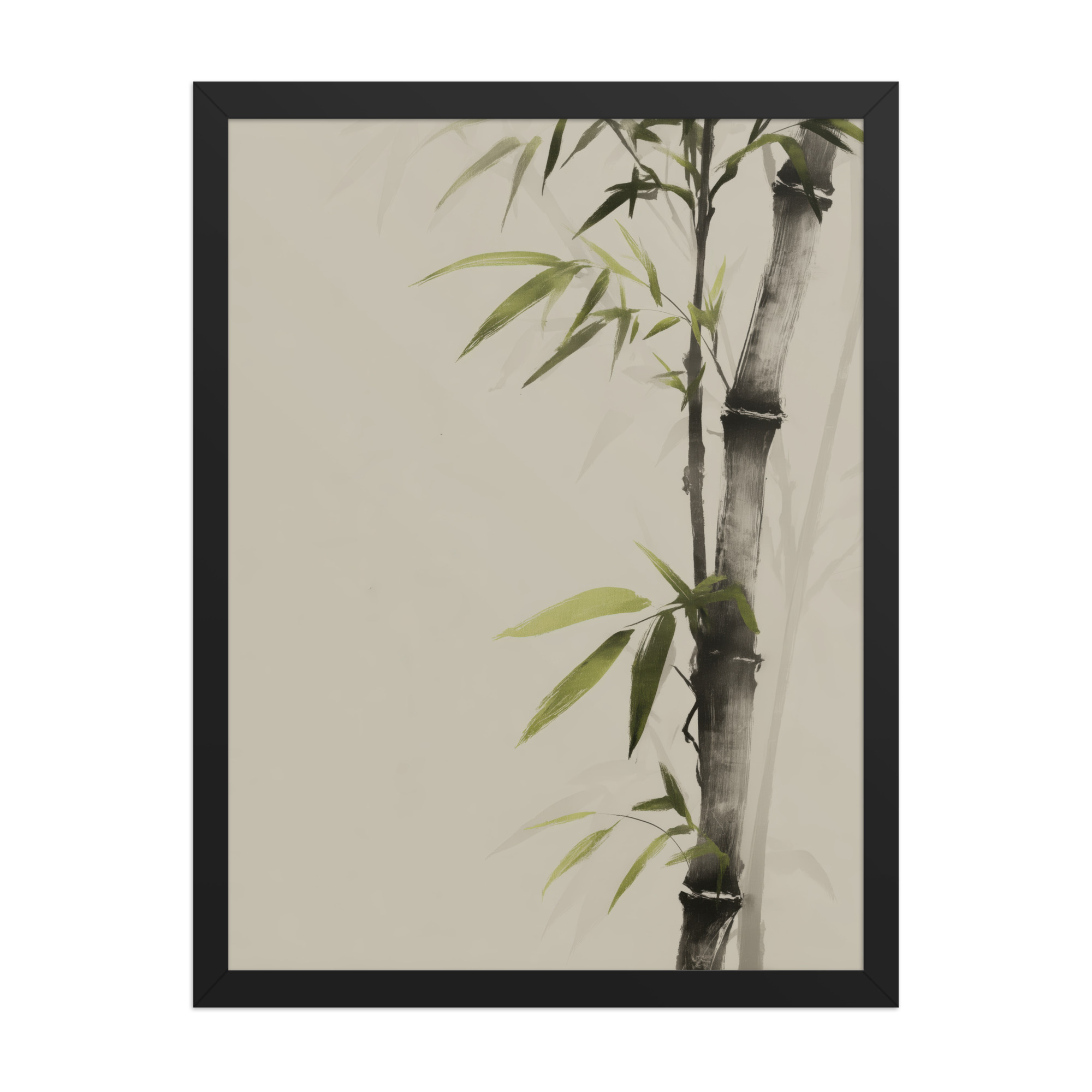 Bamboo Silence — Sumi-e Botanical Zen Wall Decor — Framed Poster - Image 7