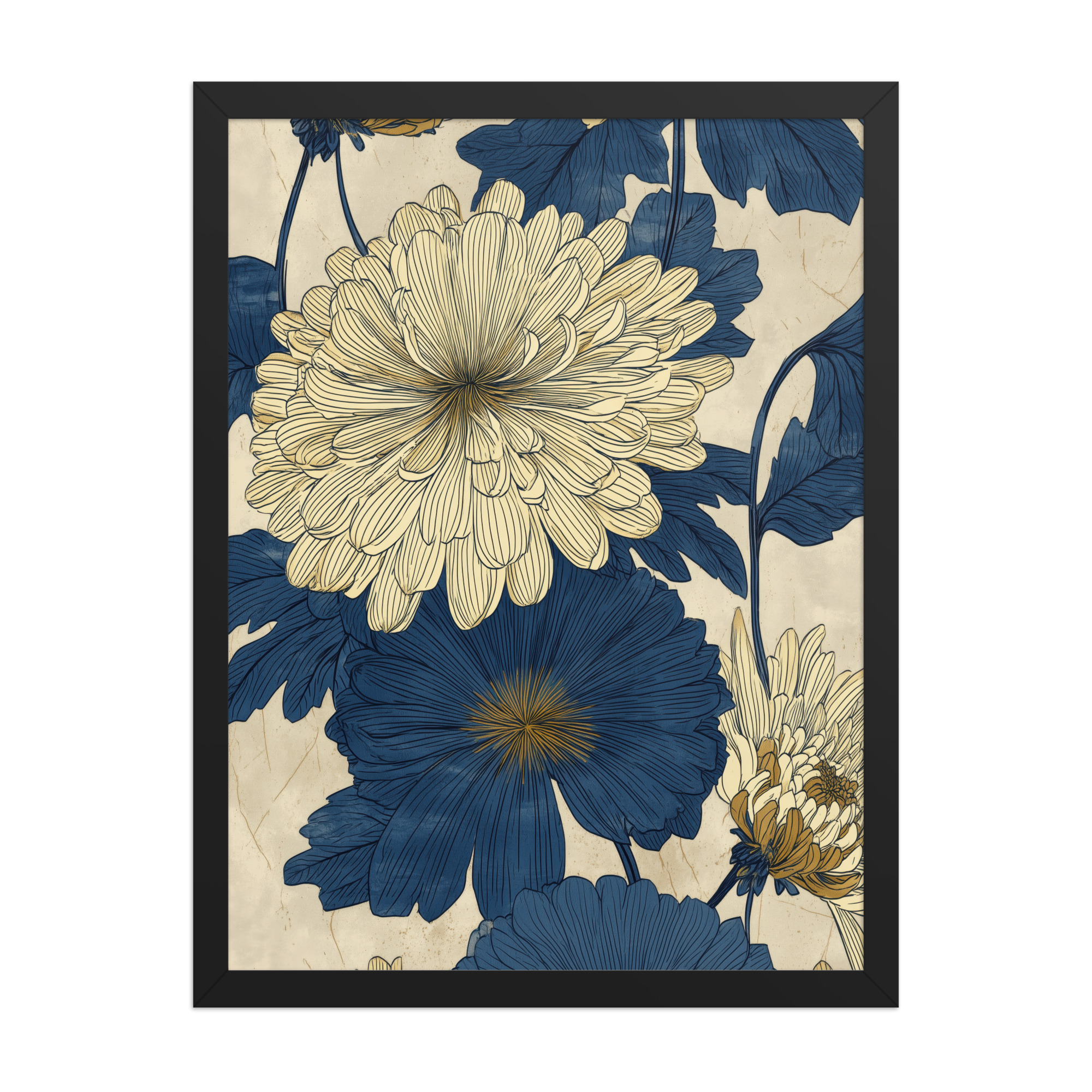 Chrysanthemum Field — Botanical Wall Art — Framed Poster - Image 2