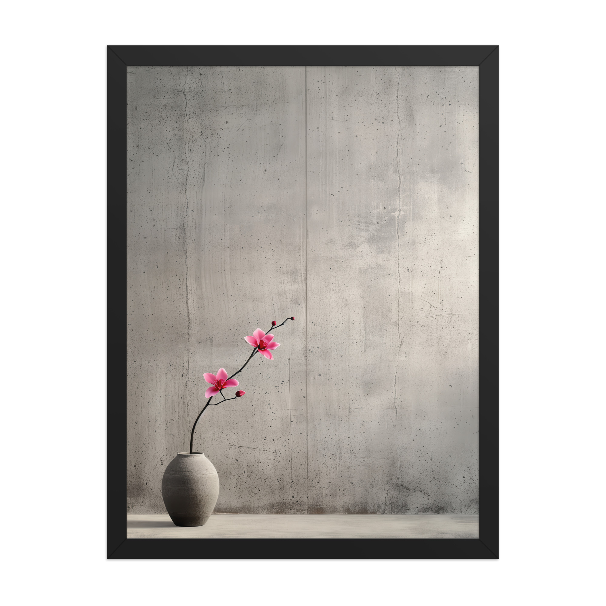 Blossom Curve in Ikebana — Minimal Floral Wall Art — Framed Poster - Image 3