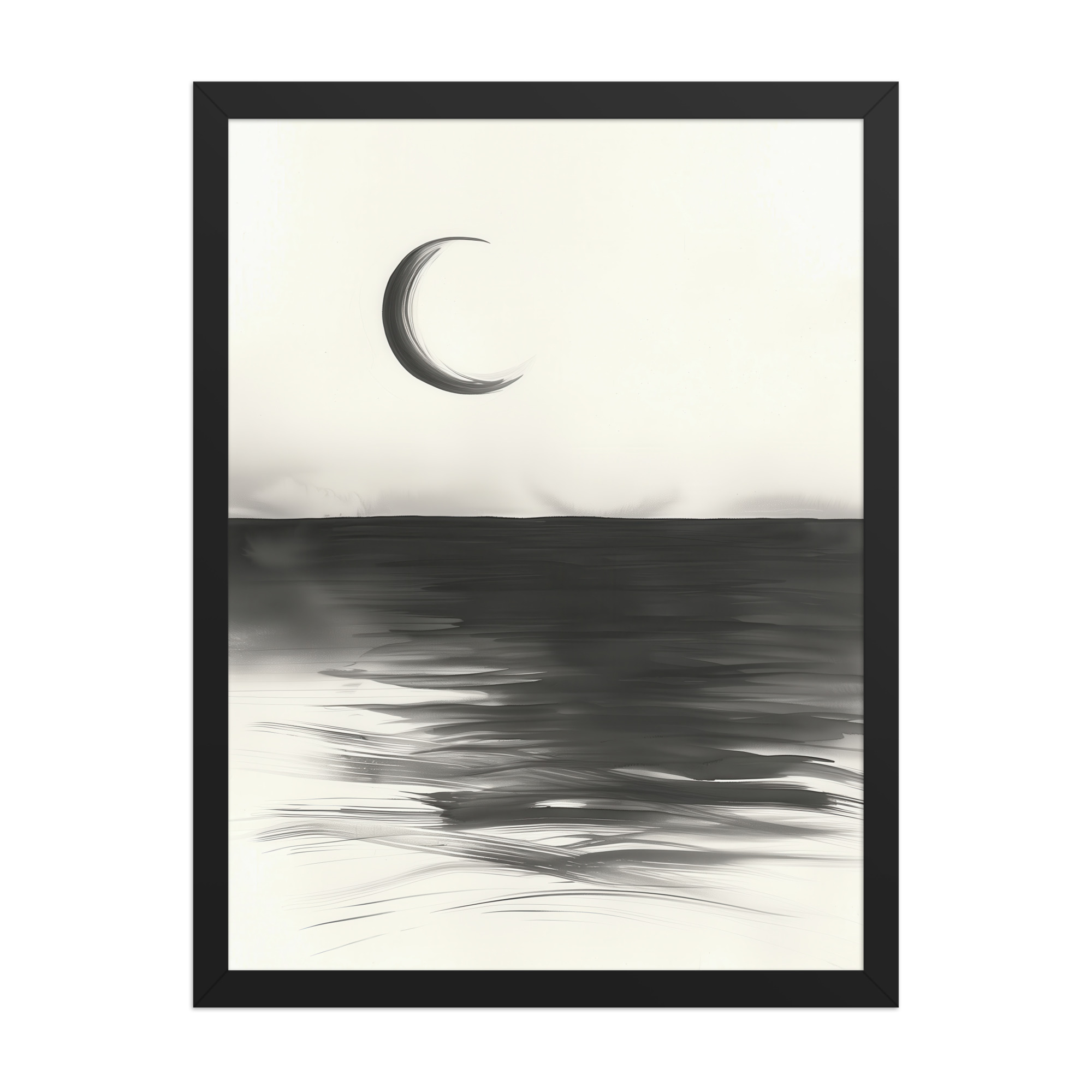 Crescent Reflections — Minimal Seascape Wall Decor — Framed Poster - Image 7