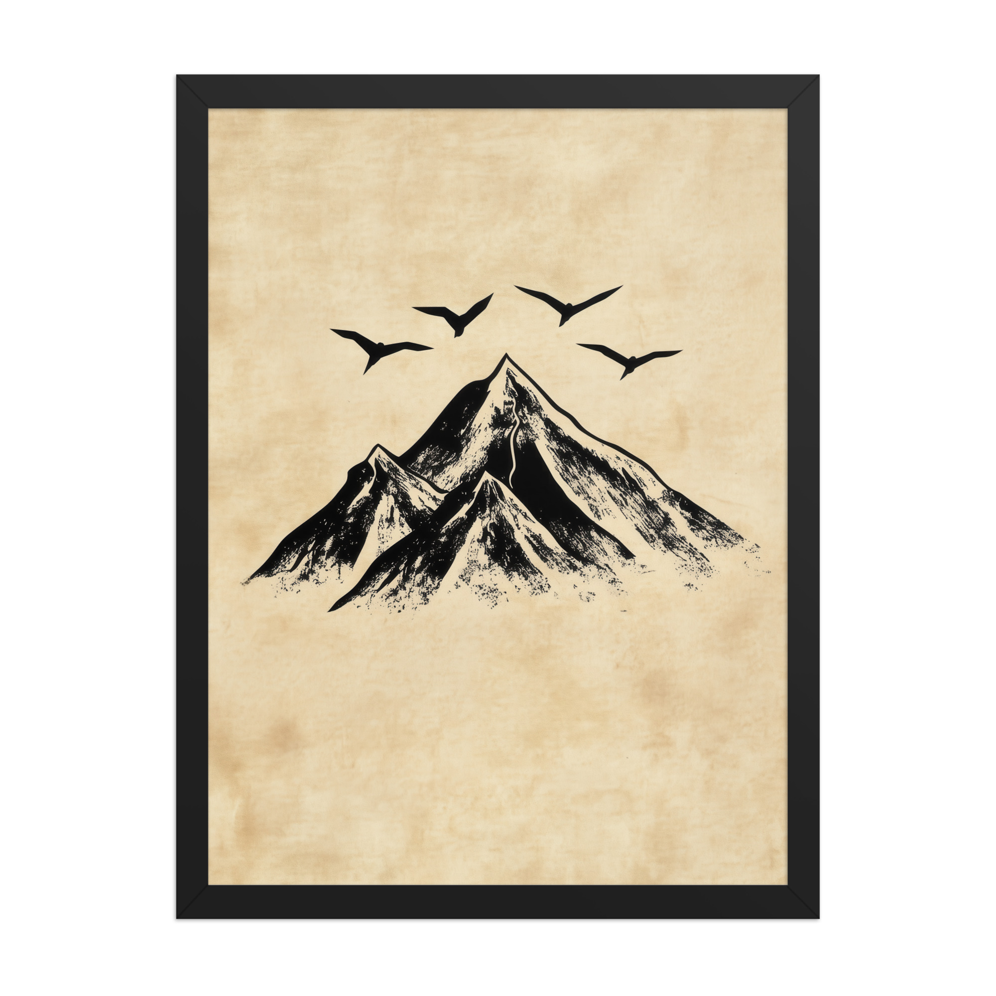 Four Peaks in Ink — Mountain Landscape Wall Art — Framed Poster - Image 6
