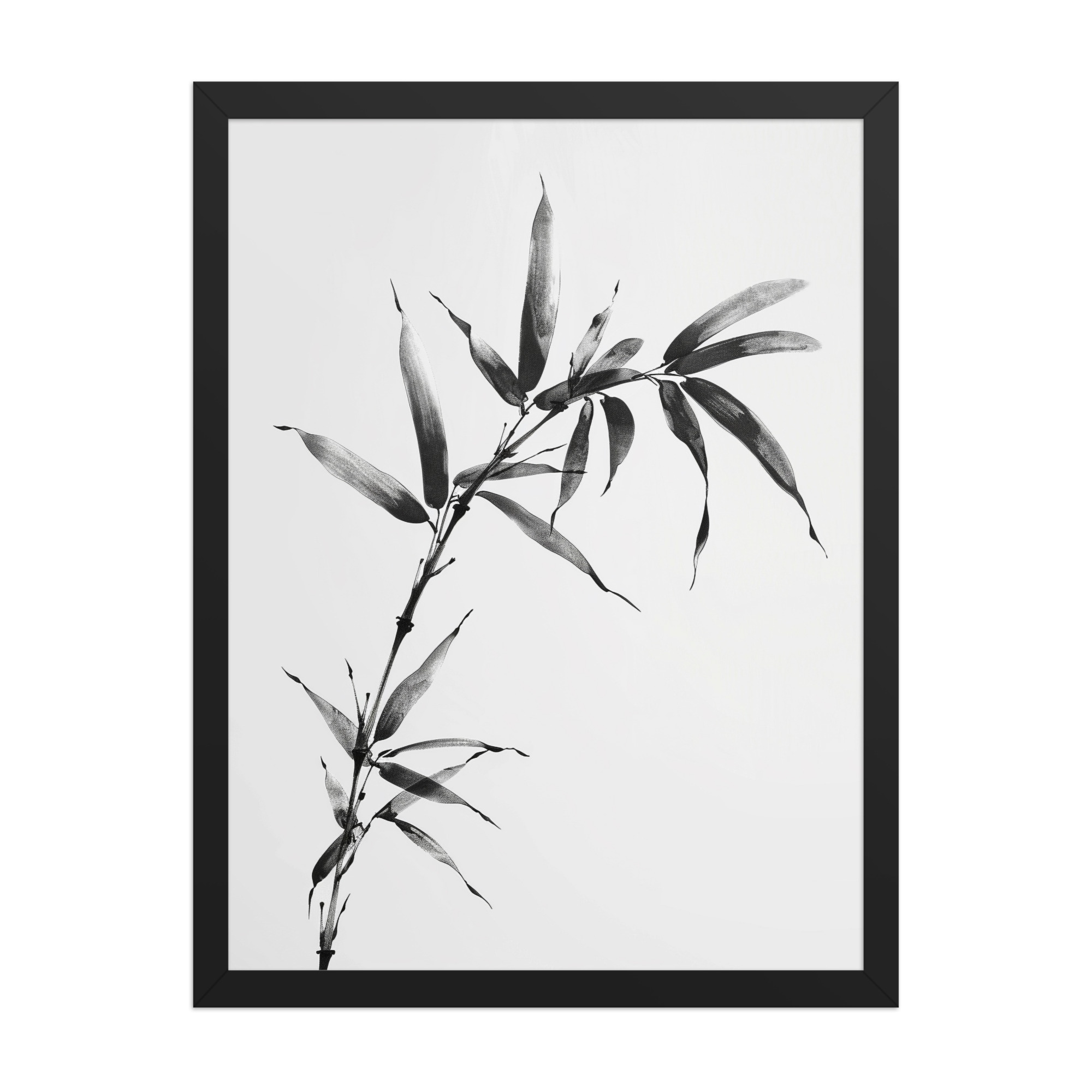 Minimalist Bamboo — Sumi-e Black Ink Wall Art — Framed Poster - Image 6