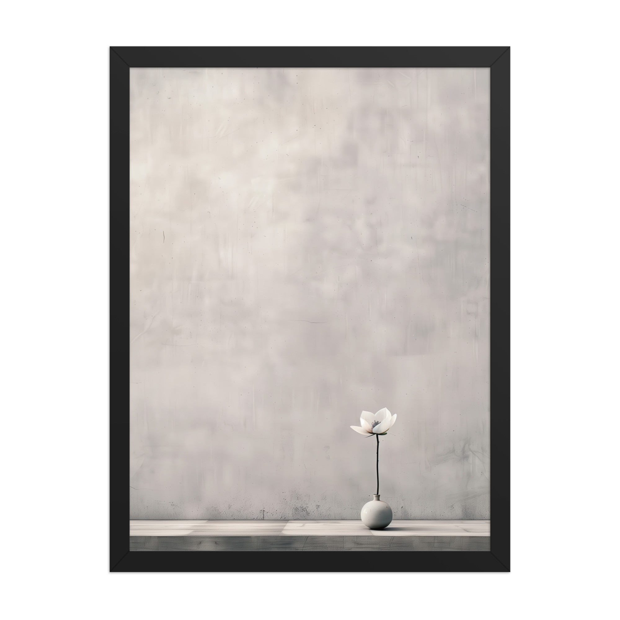 Lotus Minimalism — Single-Stem Vase Minimal Wall Decor — Framed Poster - Image 6