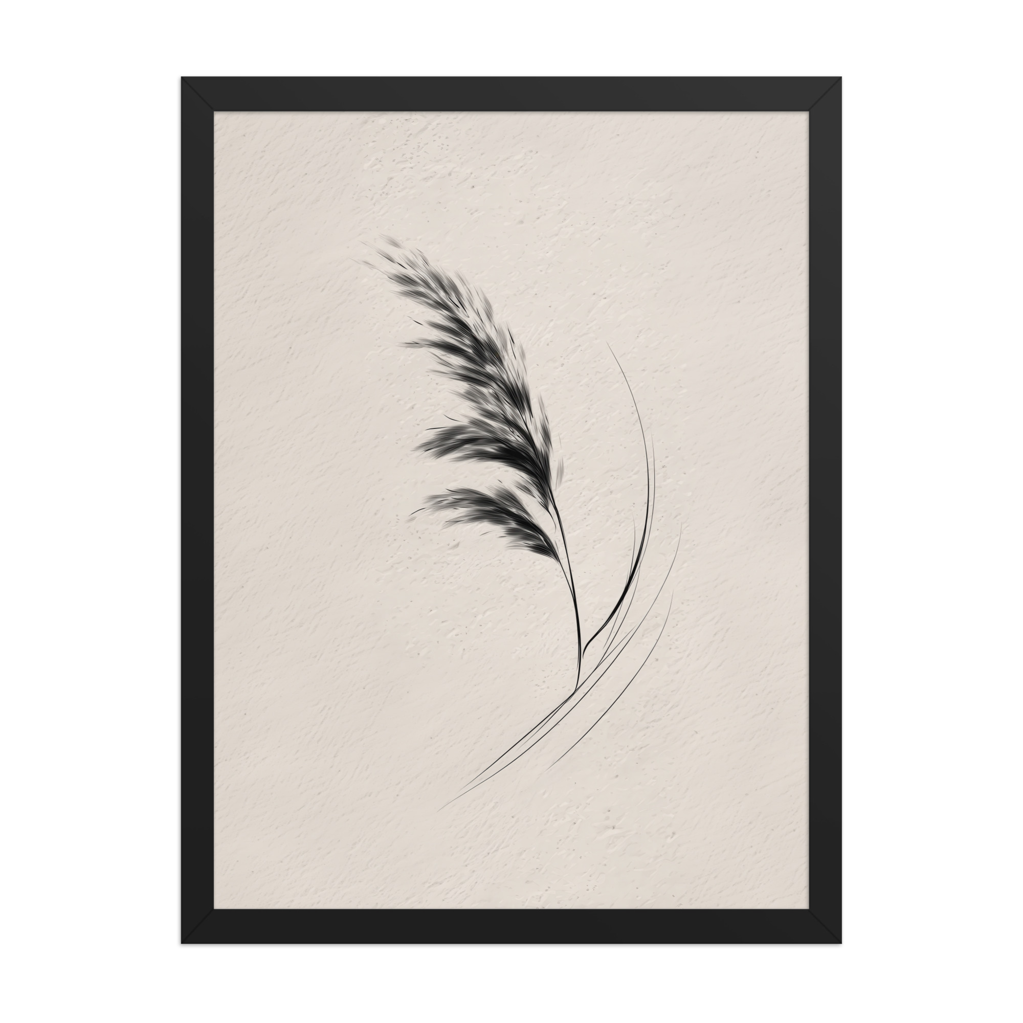 Windswept Pampas — Minimal Brush Wall Art — Framed Poster - Image 7