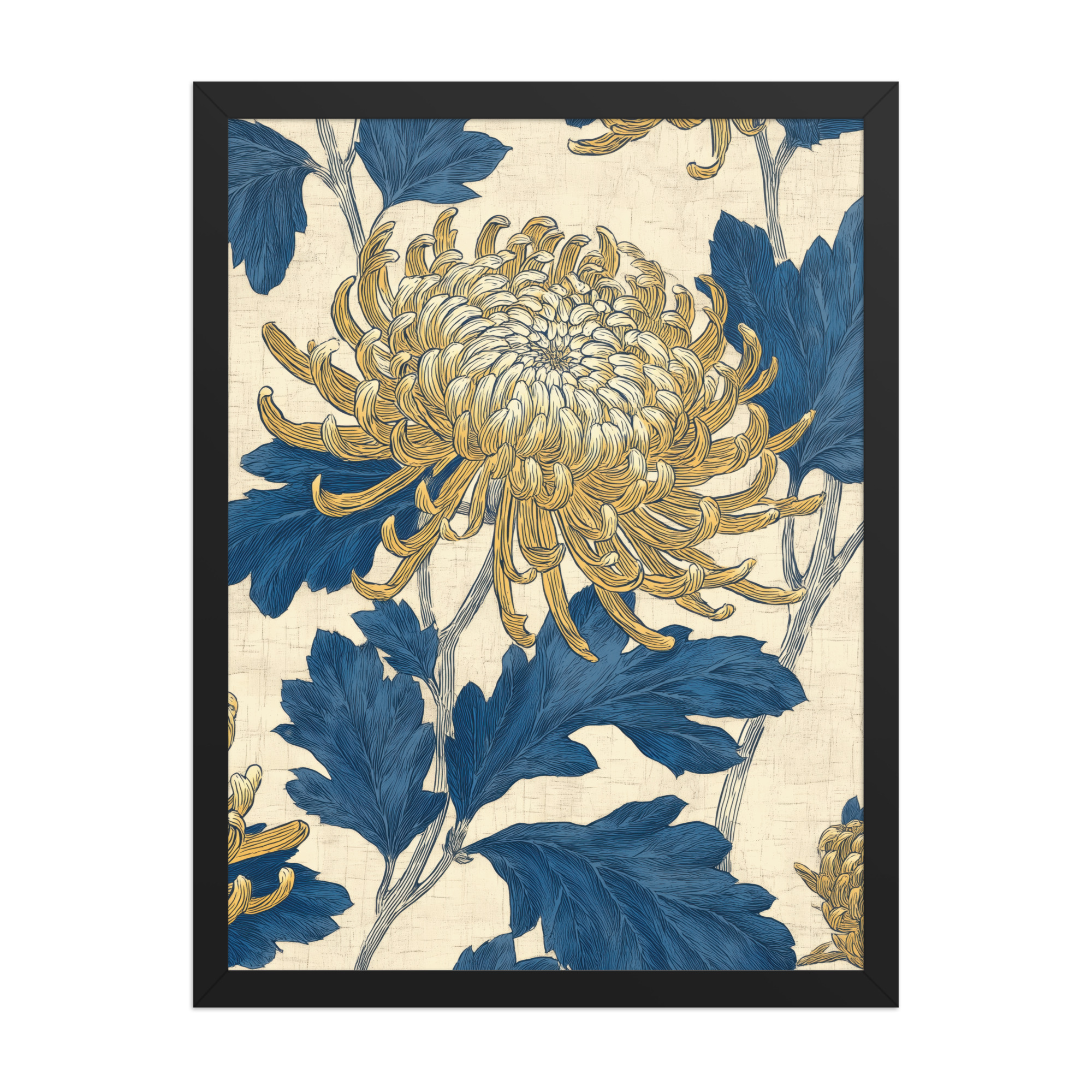 Chrysanthemum Pattern — Botanical Wall Art — Framed Poster - Image 6