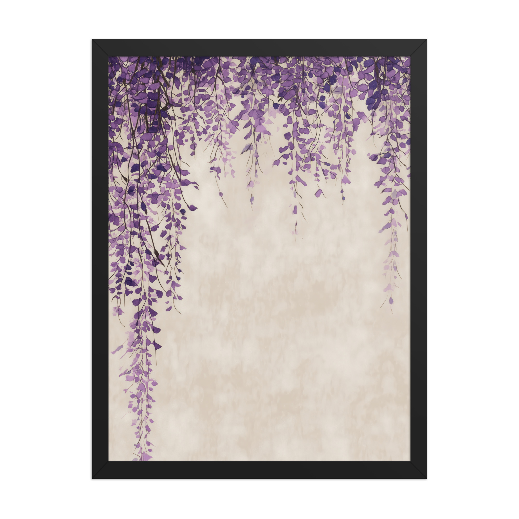 Wisteria Cascade — Japandi Hanging Floral Wall Decor — Framed Poster - Image 6