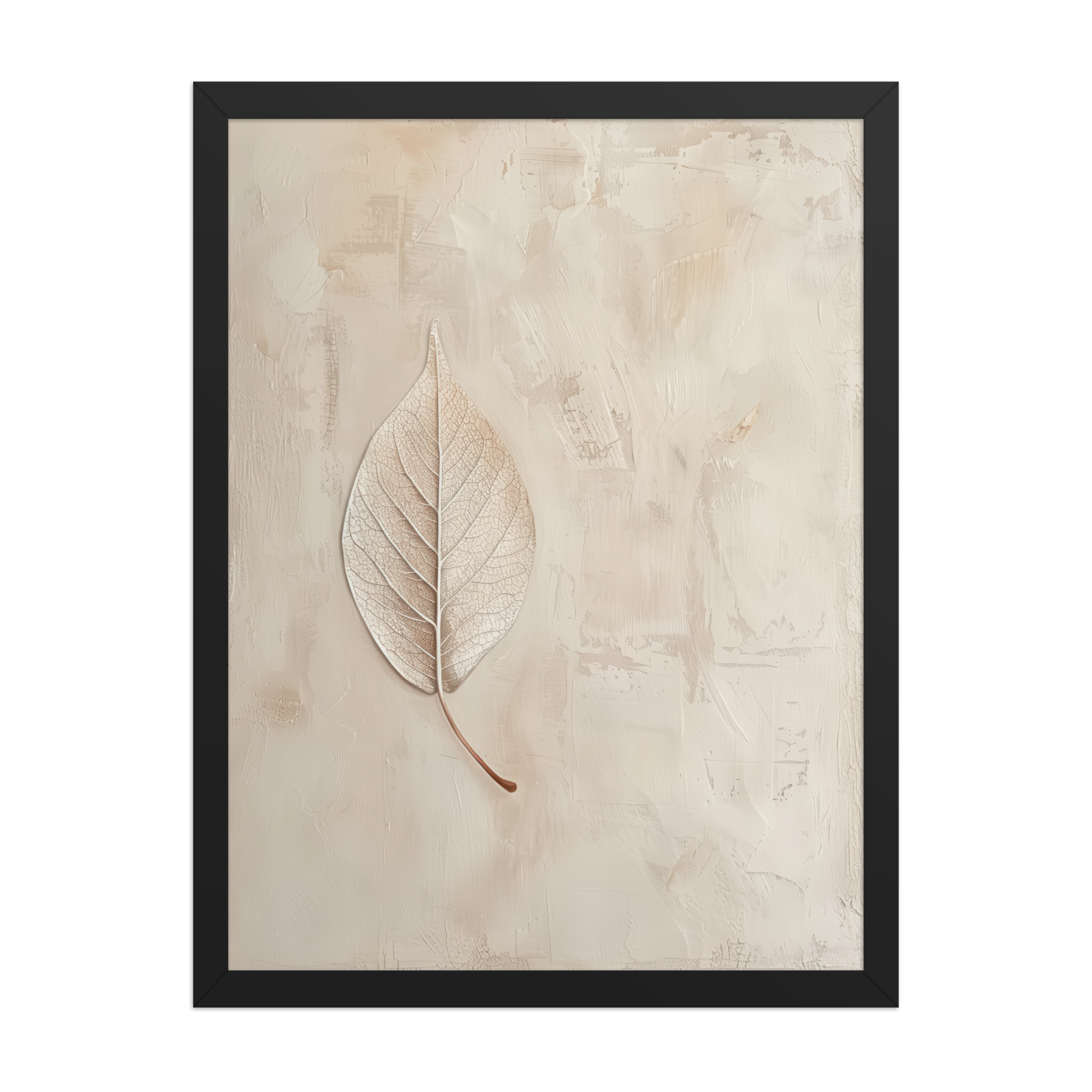 Wabi-Sabi Leaf II — Neutral Textured Botanical Wall Art — Framed Poster - Image 7